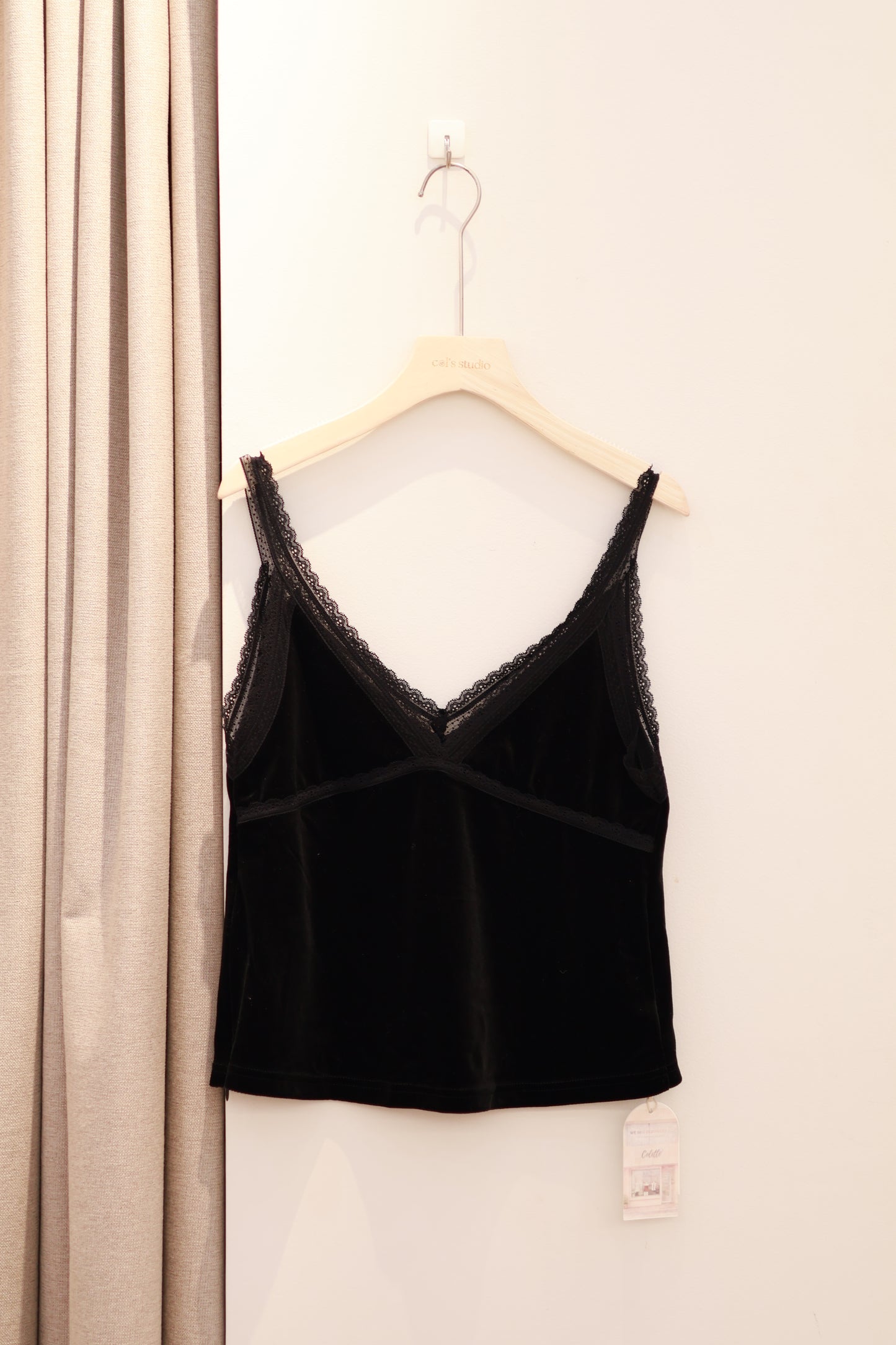 Velvet lace tank top