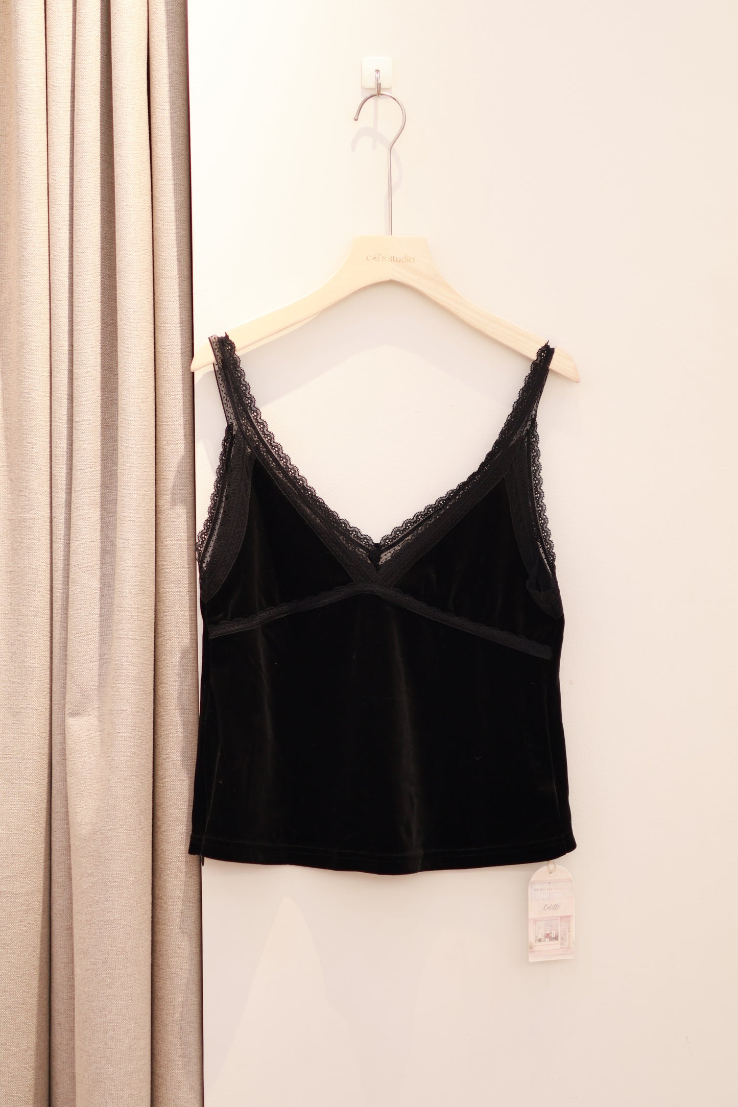 Velvet lace tank top
