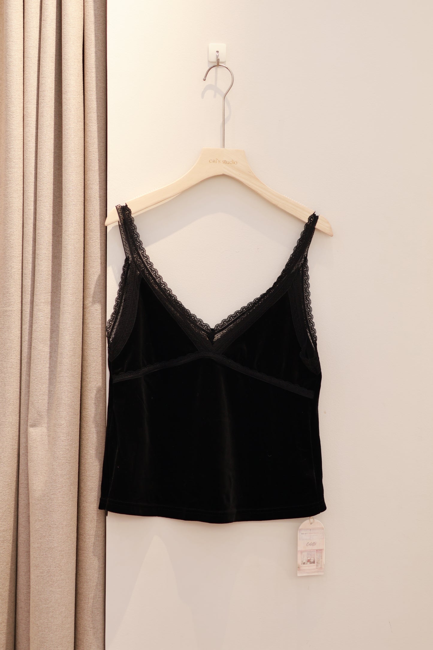 Velvet lace tank top