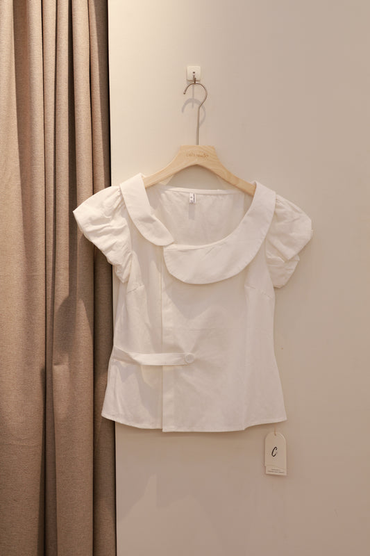 HALO SHORT SLEEVE WHITE BLOUSE