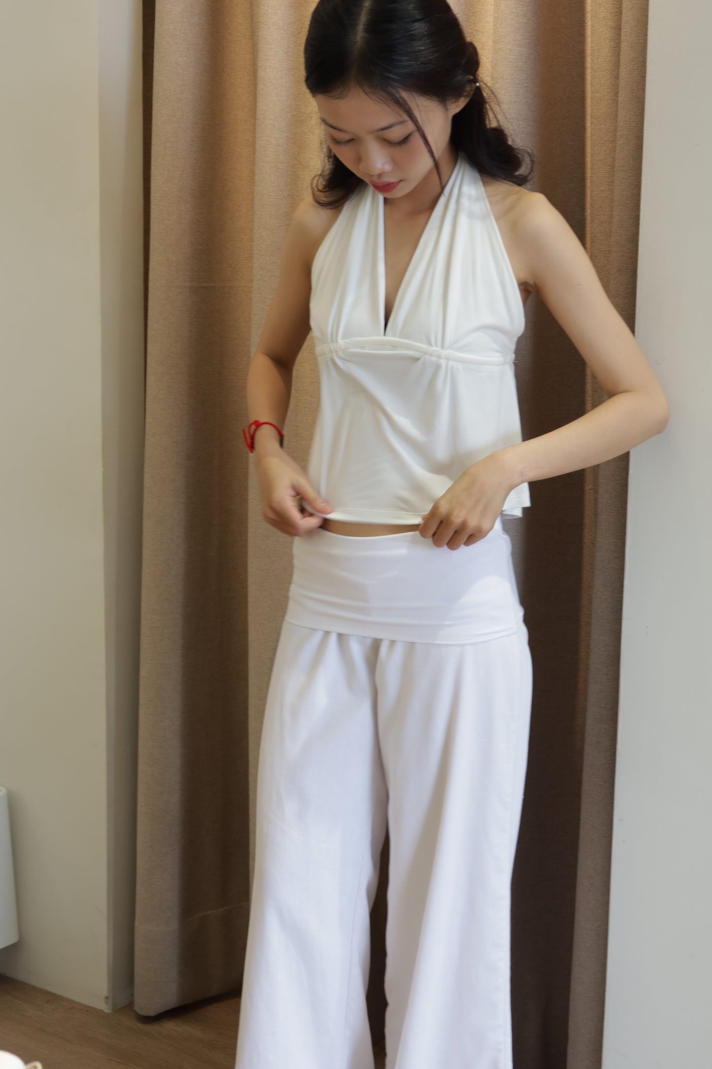Halter low cut top