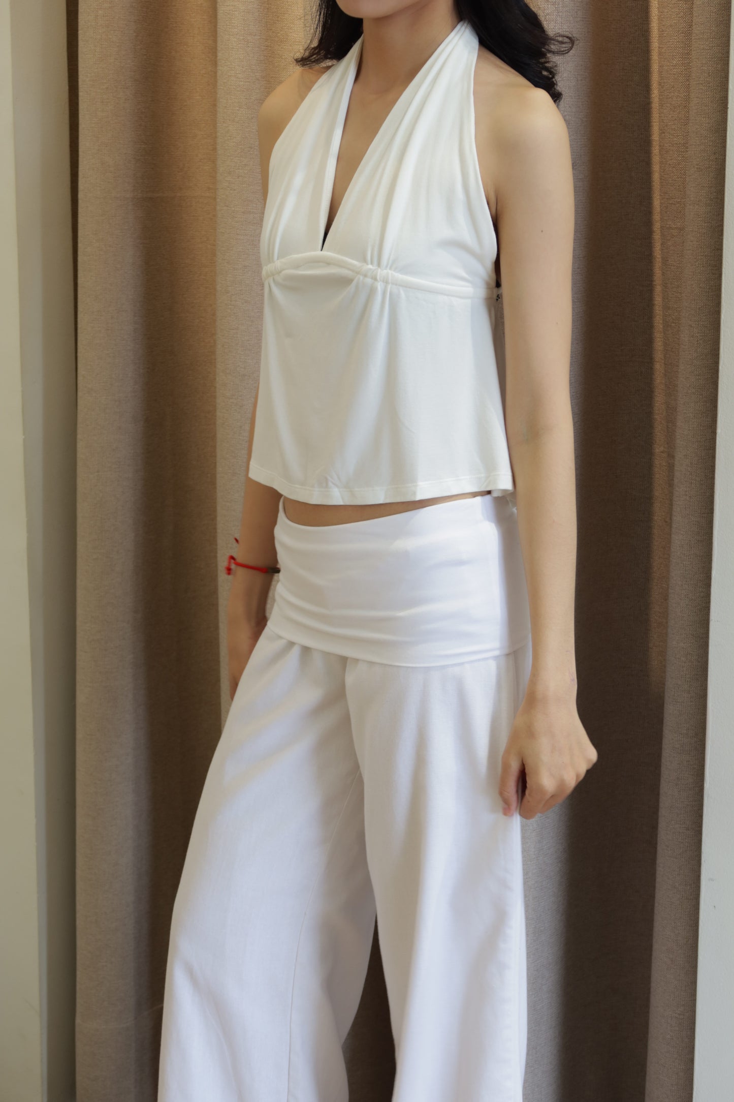 Halter low cut top