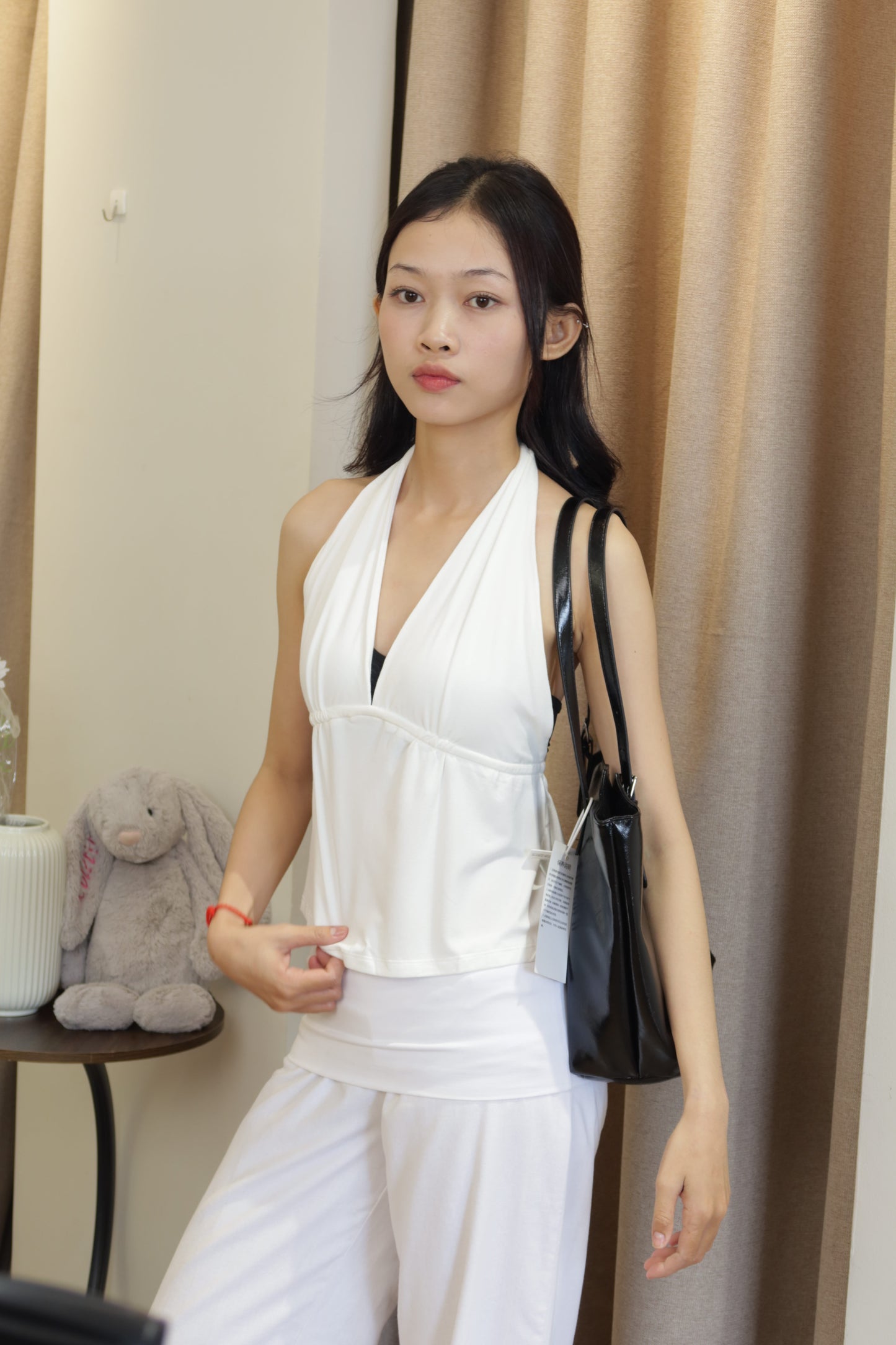 Halter low cut top