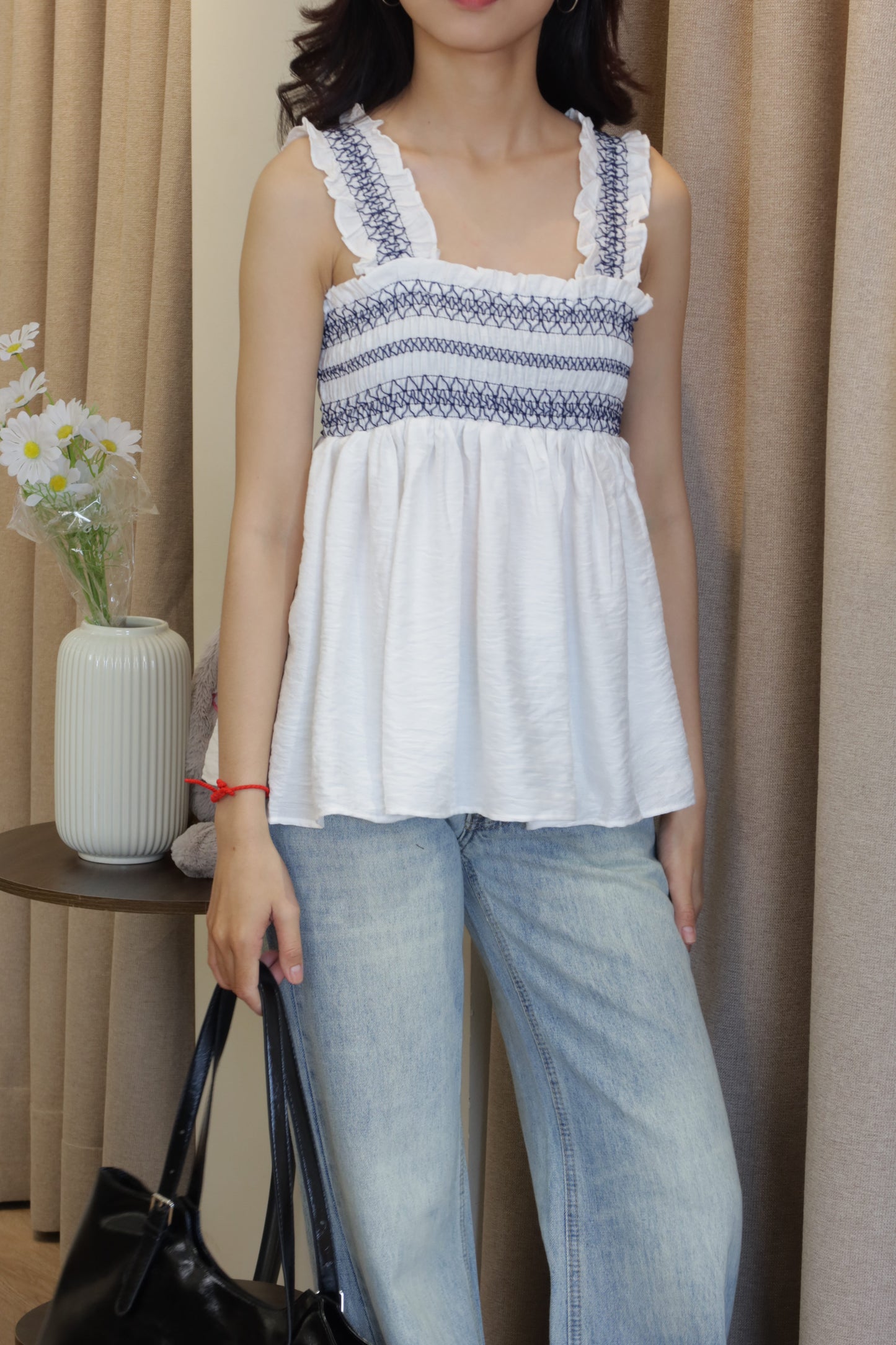 Zigzag design flowy top