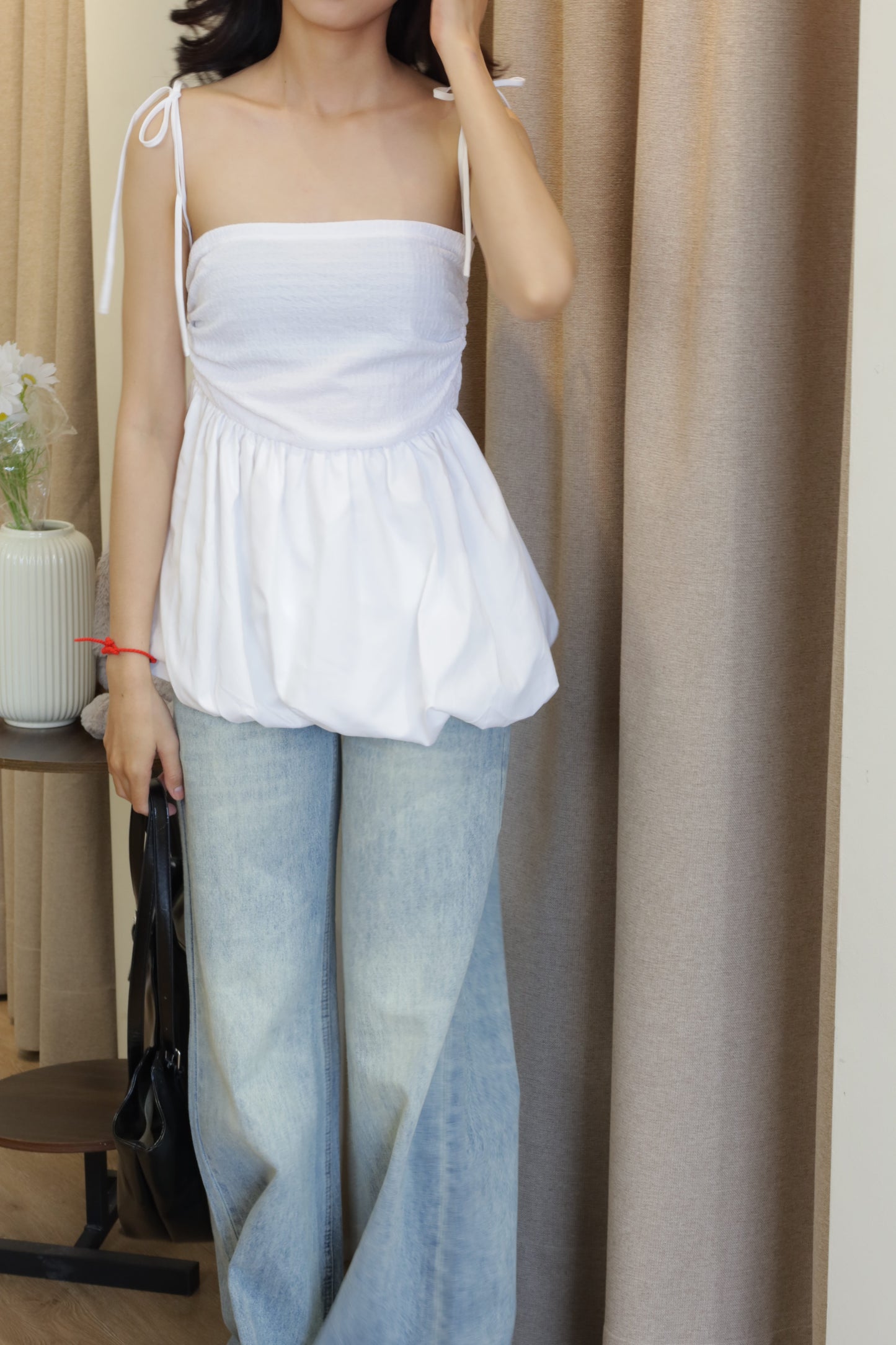 Side runched flowy top