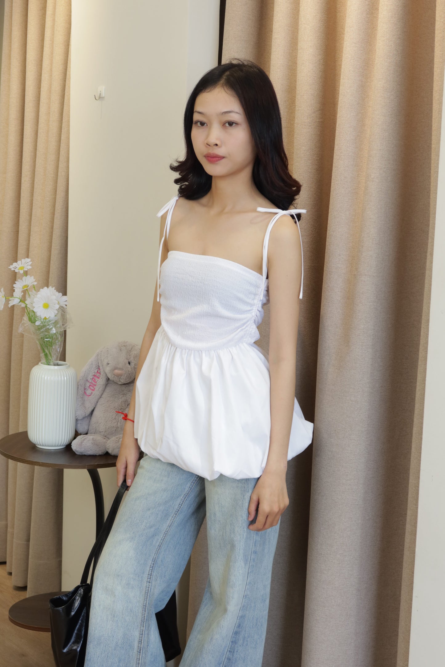 Side runched flowy top