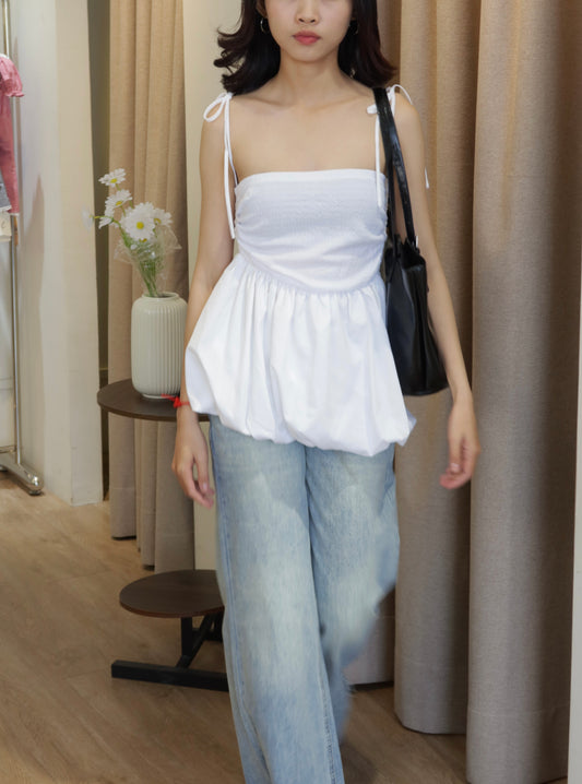 Side runched flowy top