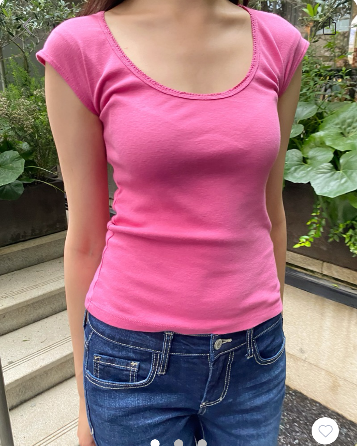 BRANDY Lesley Scalloped Trip Top  -ROSE RED