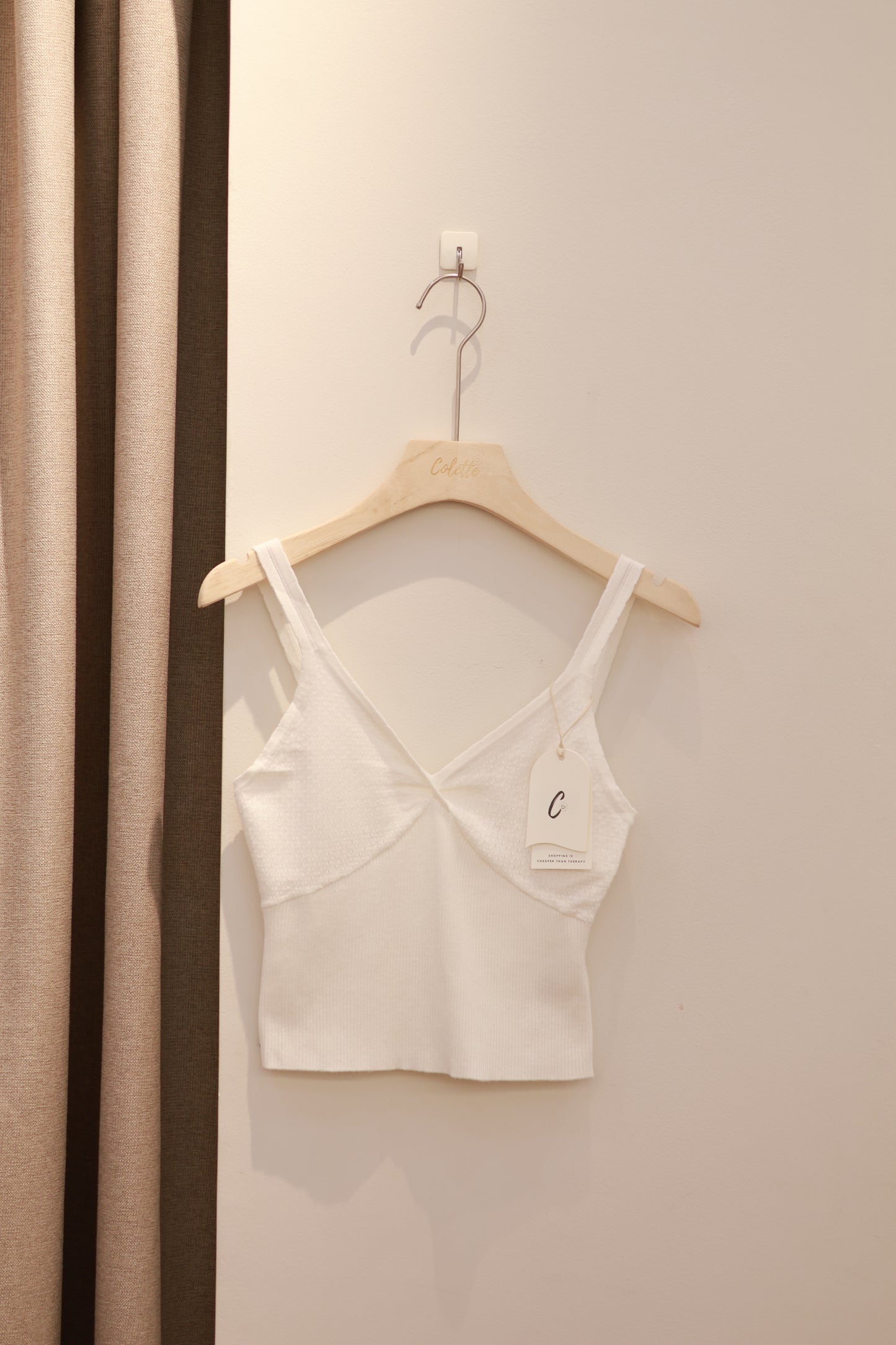 KNITTED WHITE TANK TOP
