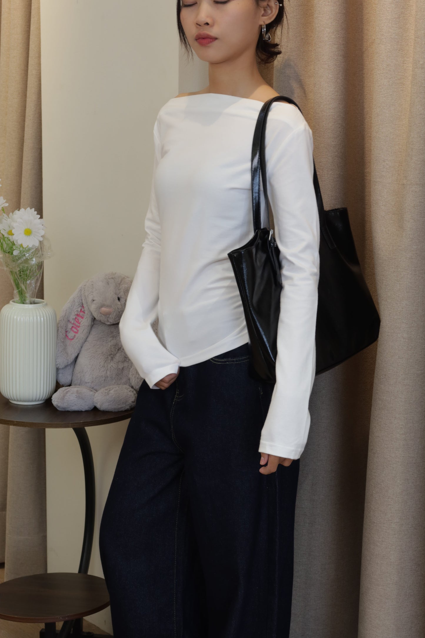 Boat neck long sleeve