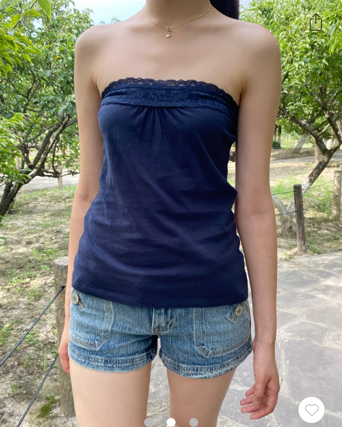 BRANDY Lucky Tube Top  -NAVY