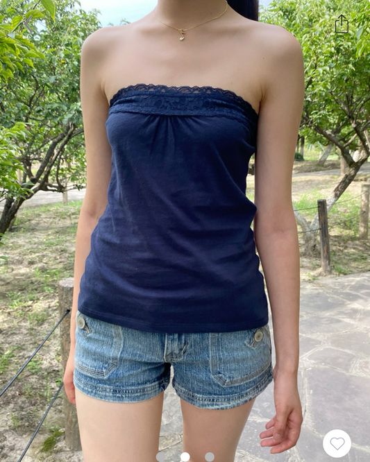 BRANDY Lucky Tube Top  -NAVY