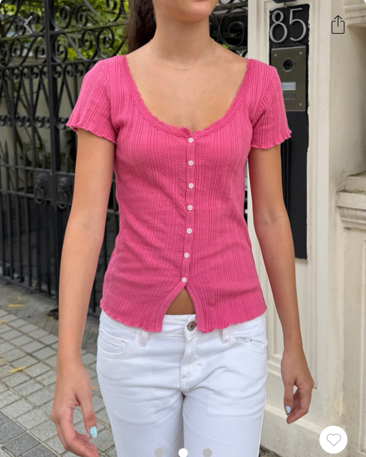 BRANDY Zelly Eyelet Top  -ROSE RED