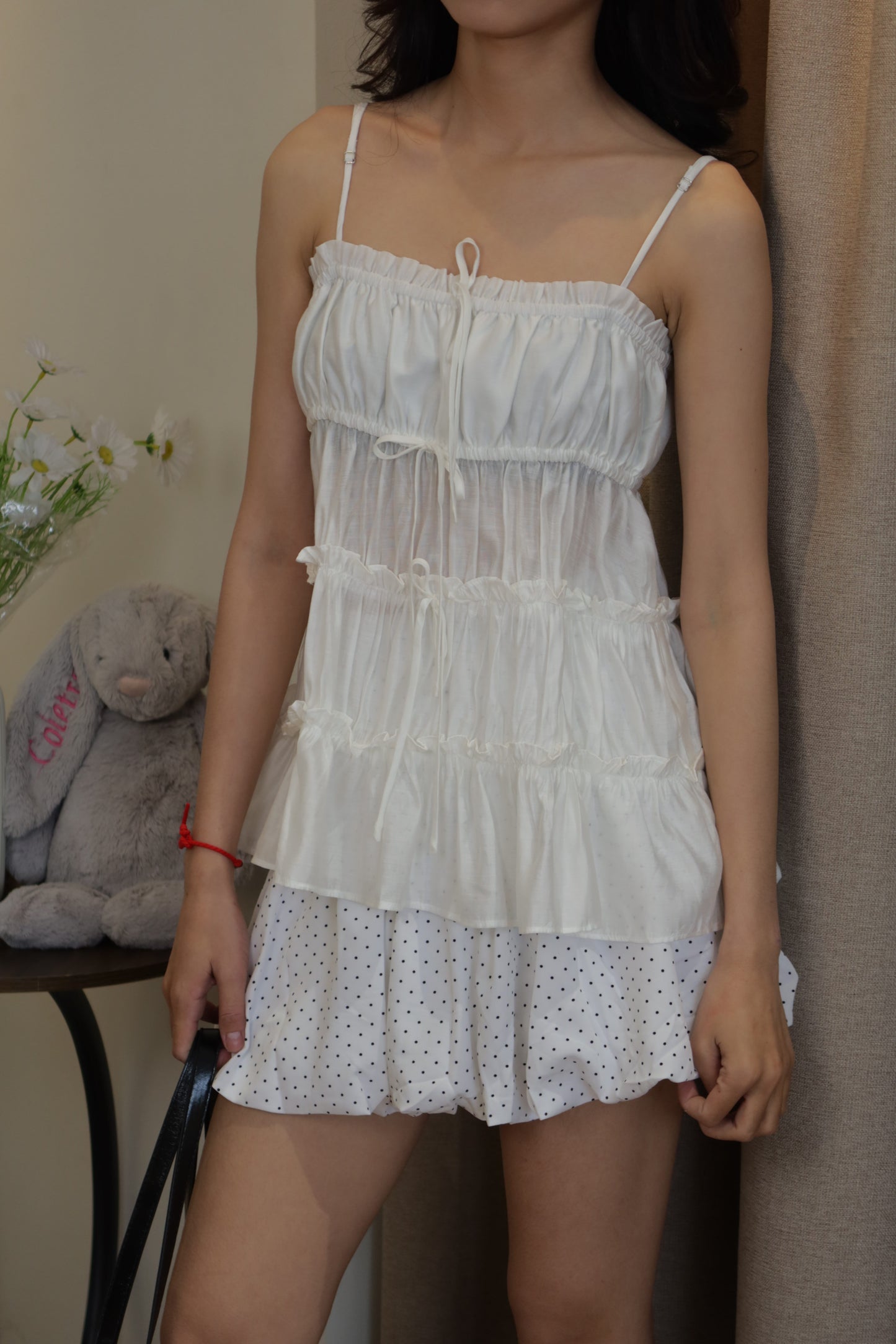 Layered ruffled flowy top