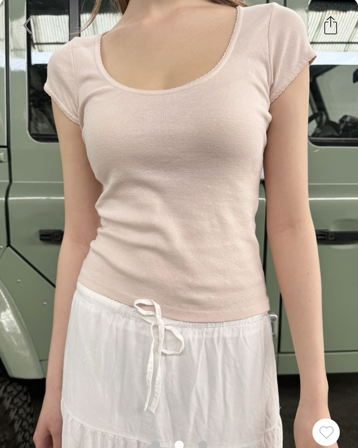 BRANDY Lesley Scalloped Trip Top- pink