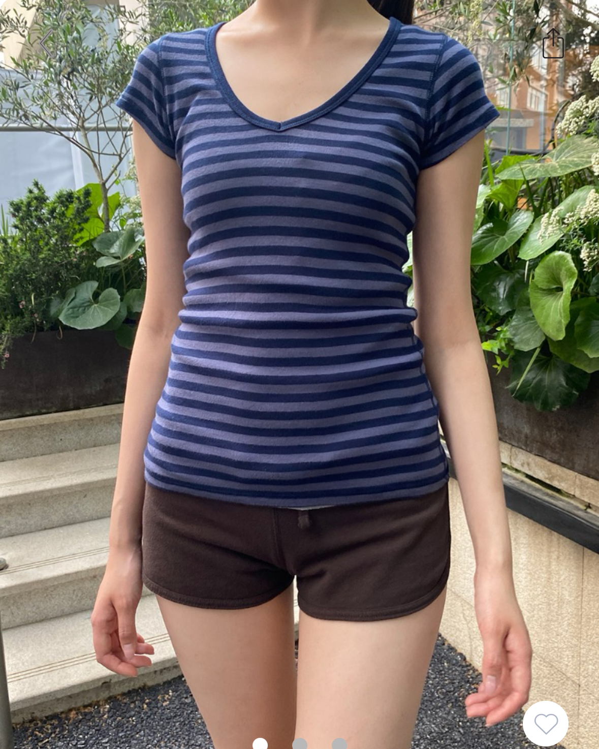 BRANDY SAFIYA Striped Top- NAVY