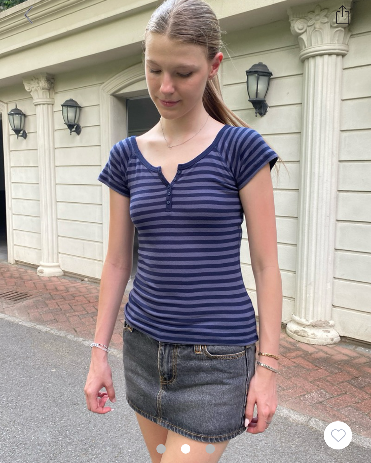 BRANDY Ginny Striped Top- NAVY