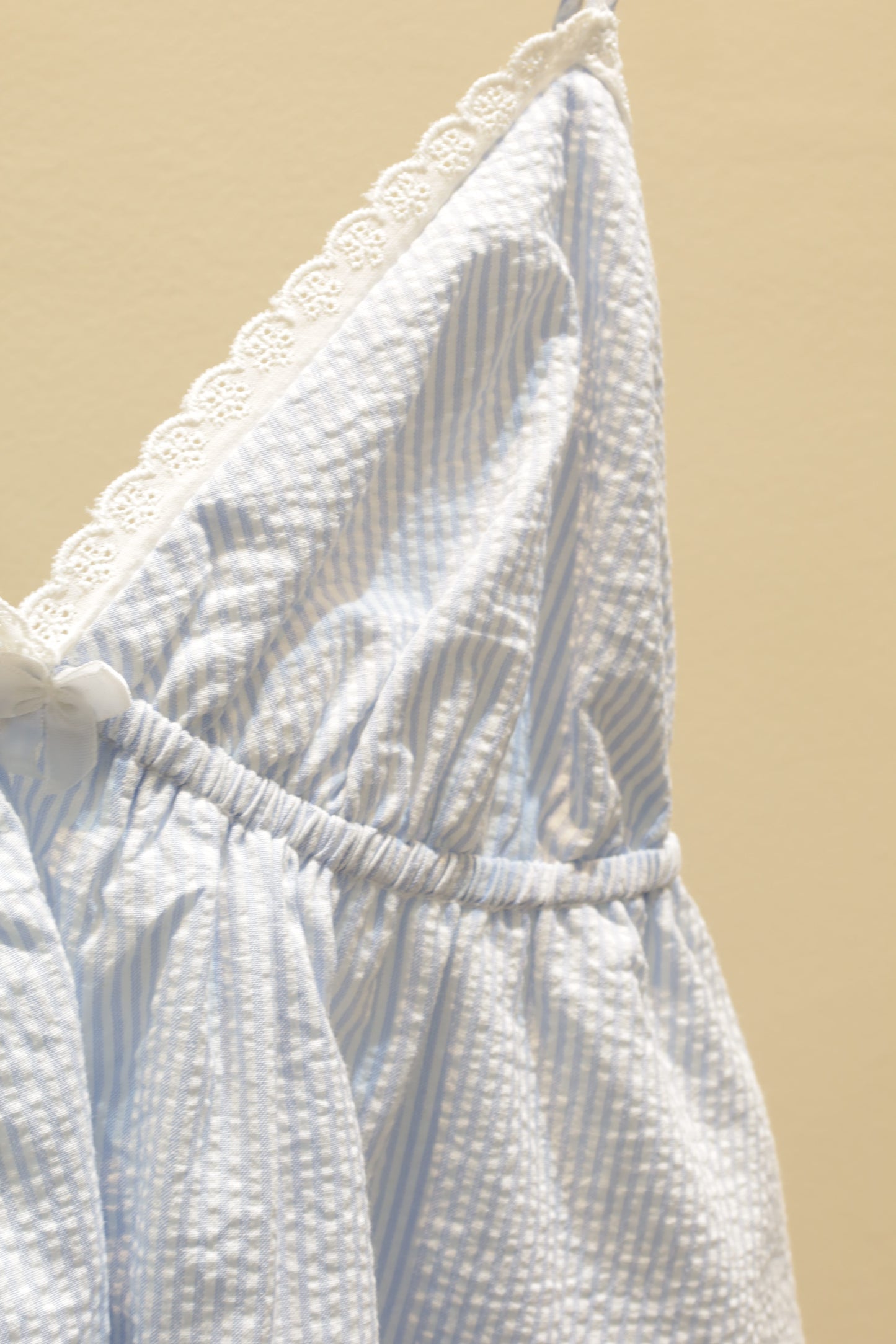 blue stripes v cut flowy top
