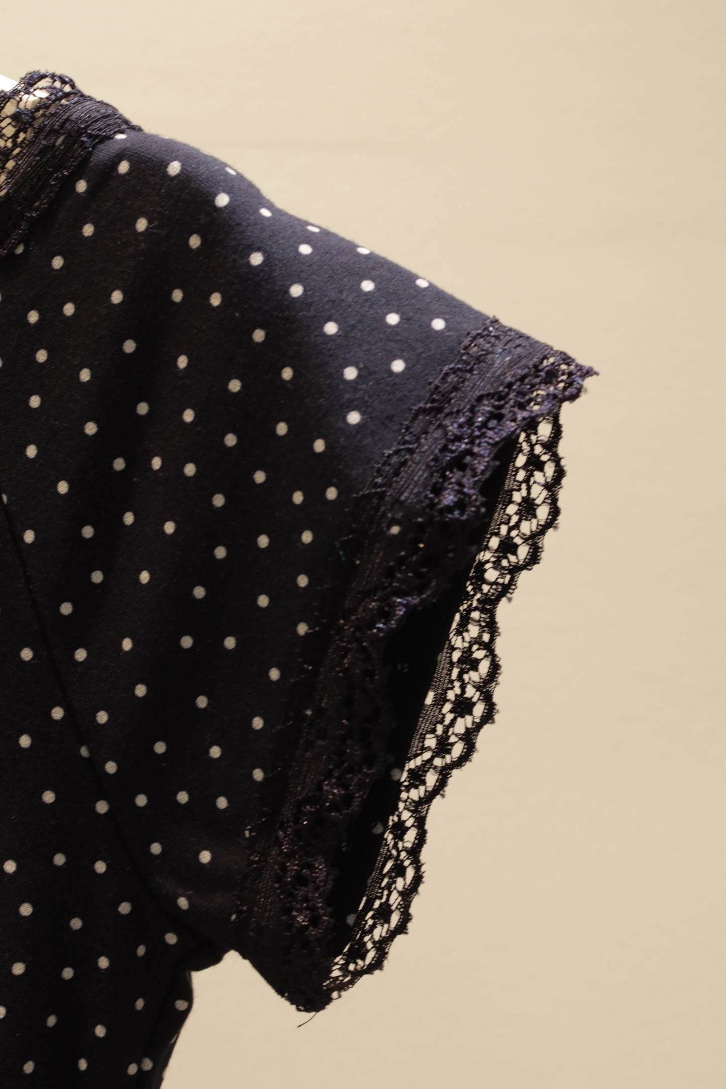 Black polkadot off shoulder