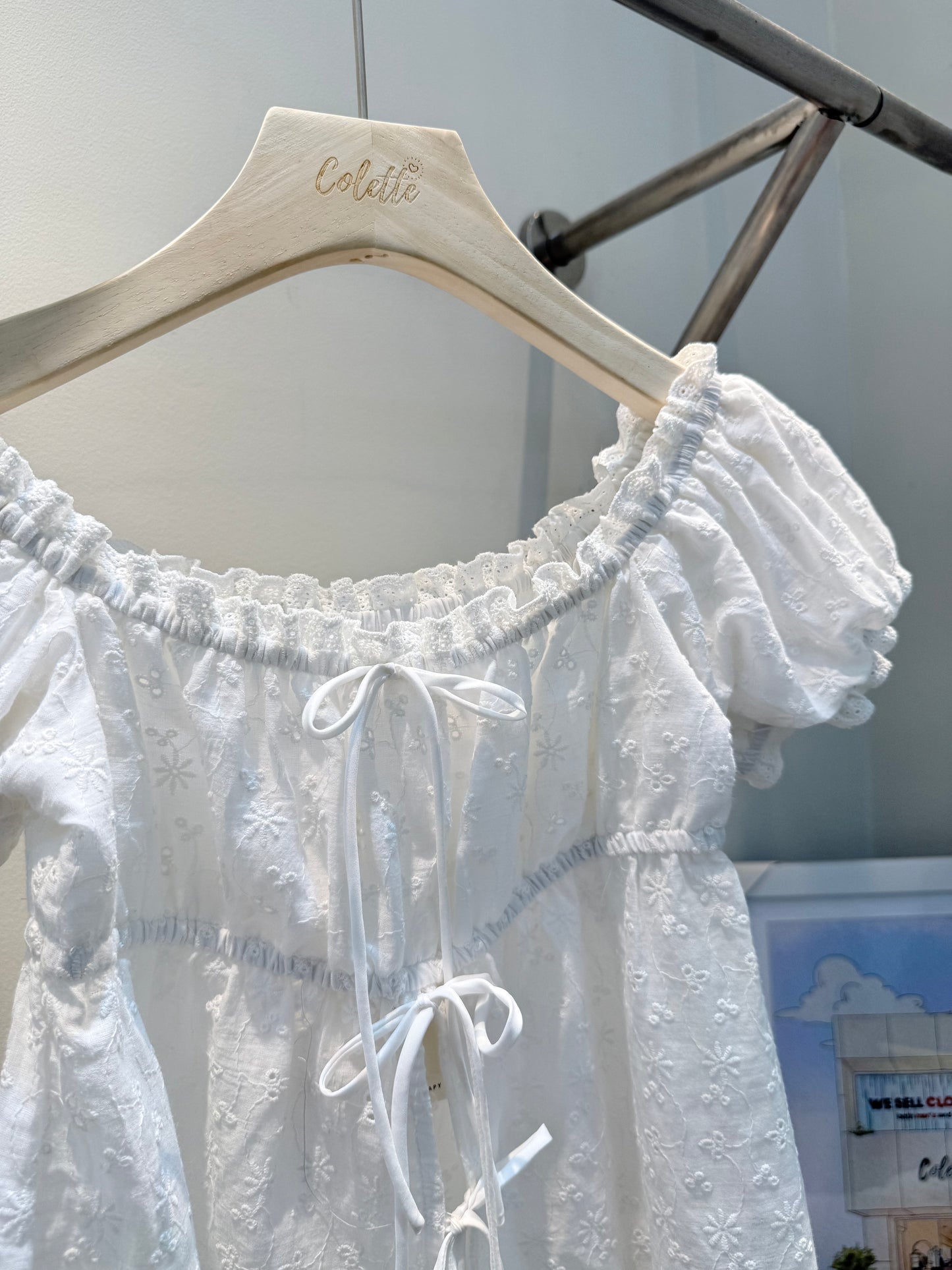 cotton ribbon off shoulder top