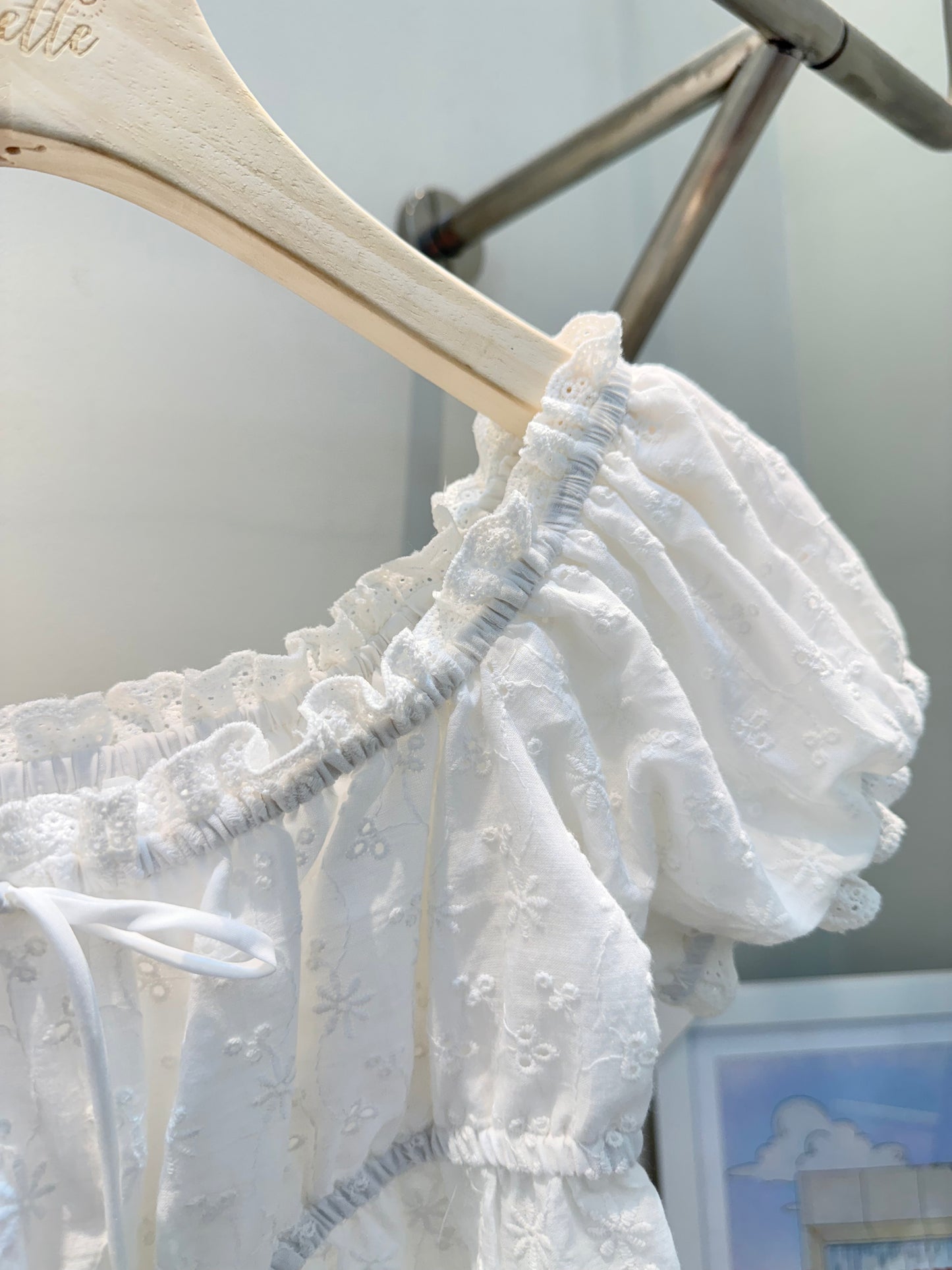 cotton ribbon off shoulder top