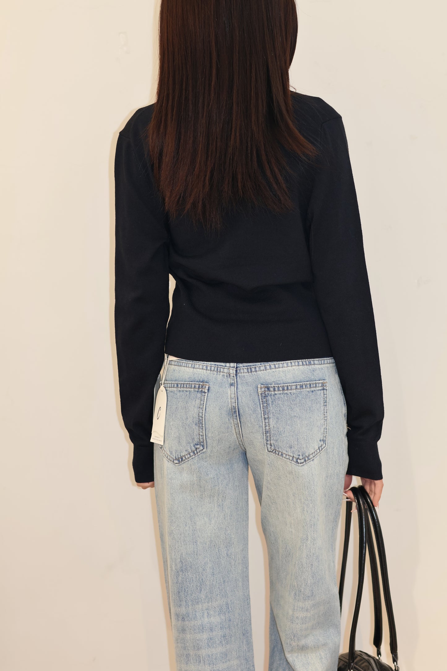 BLACK BASIC CARDIGAN