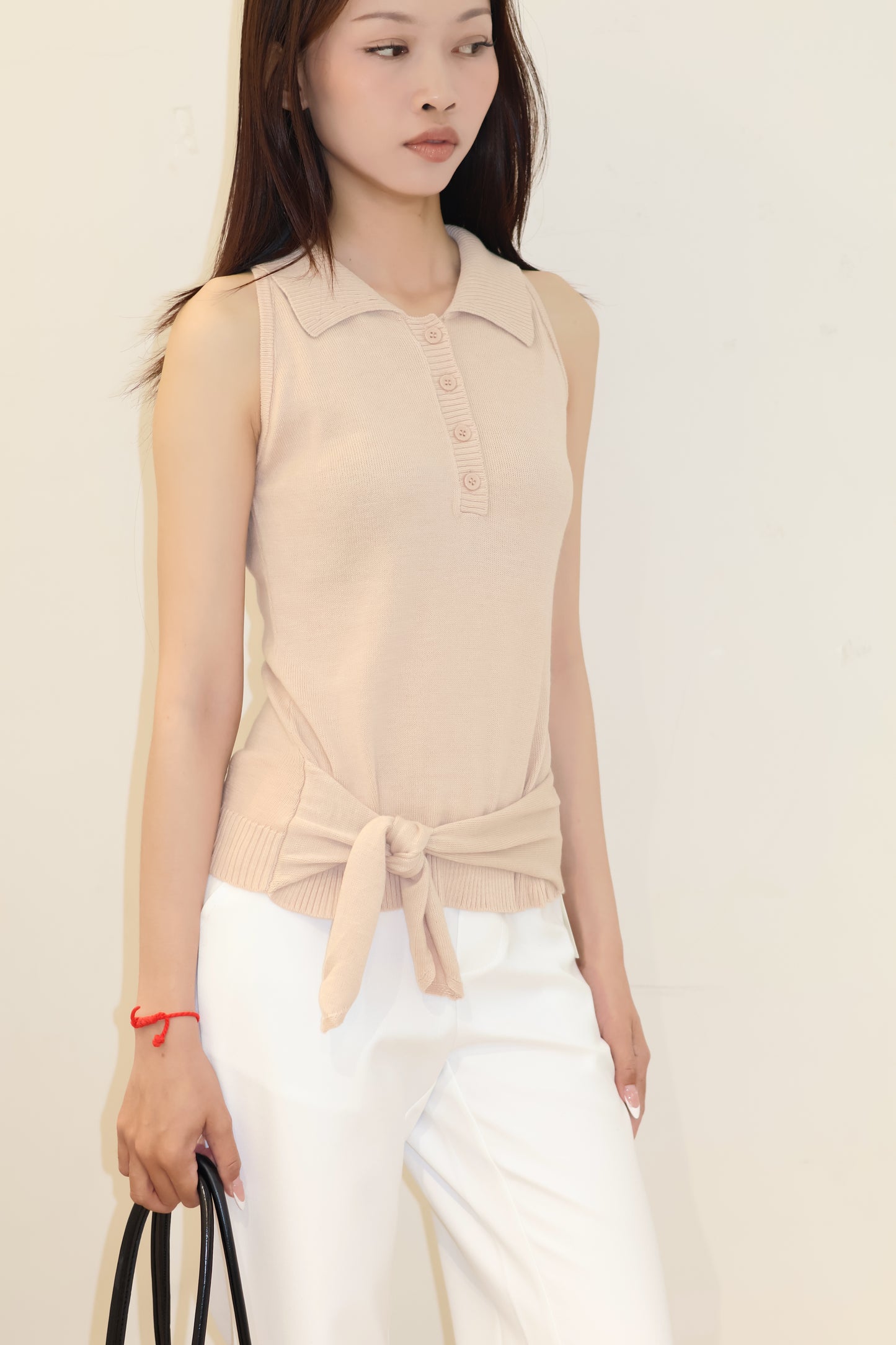Knitted Polo Front Tied Design