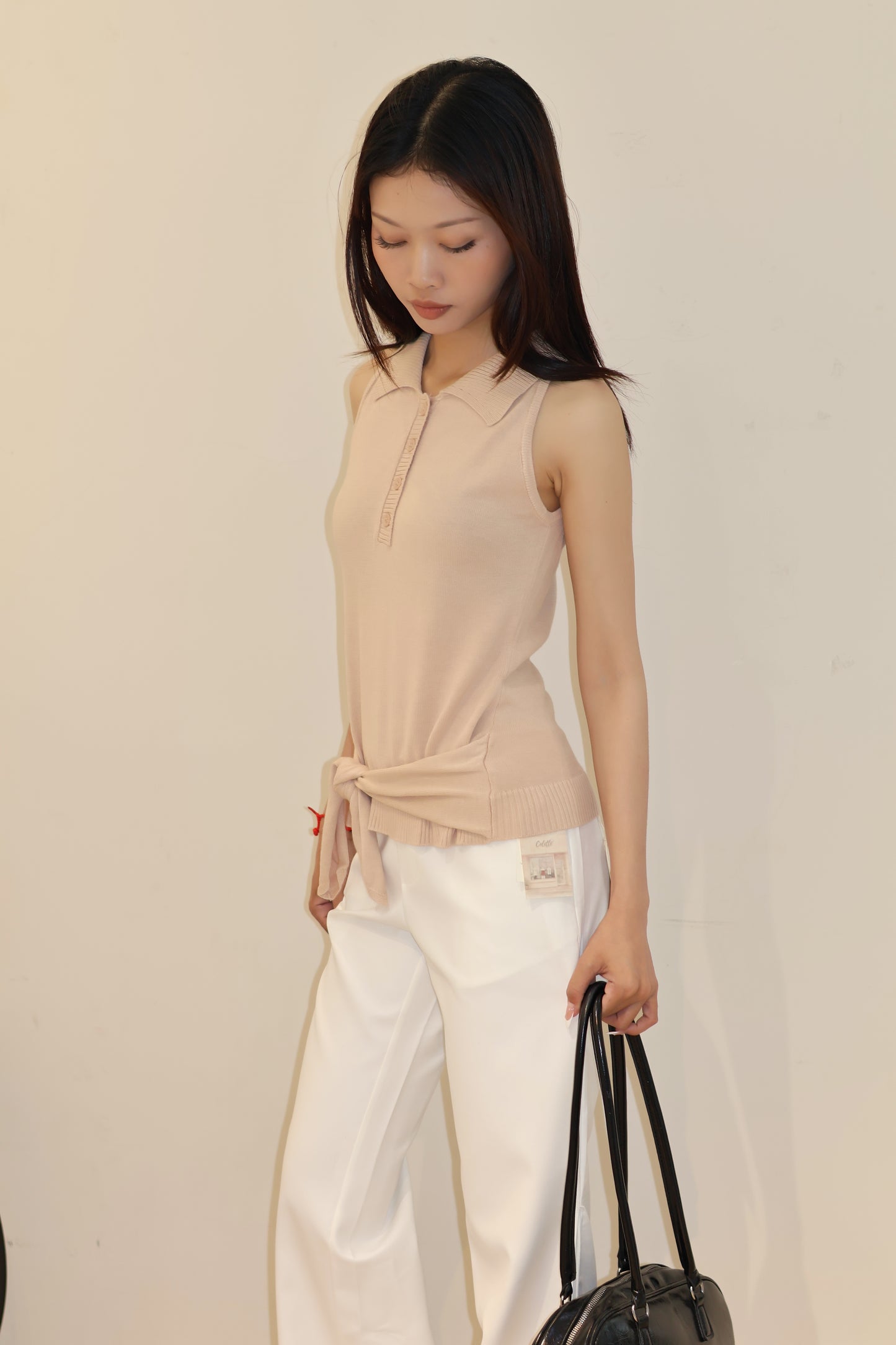 Knitted Polo Front Tied Design