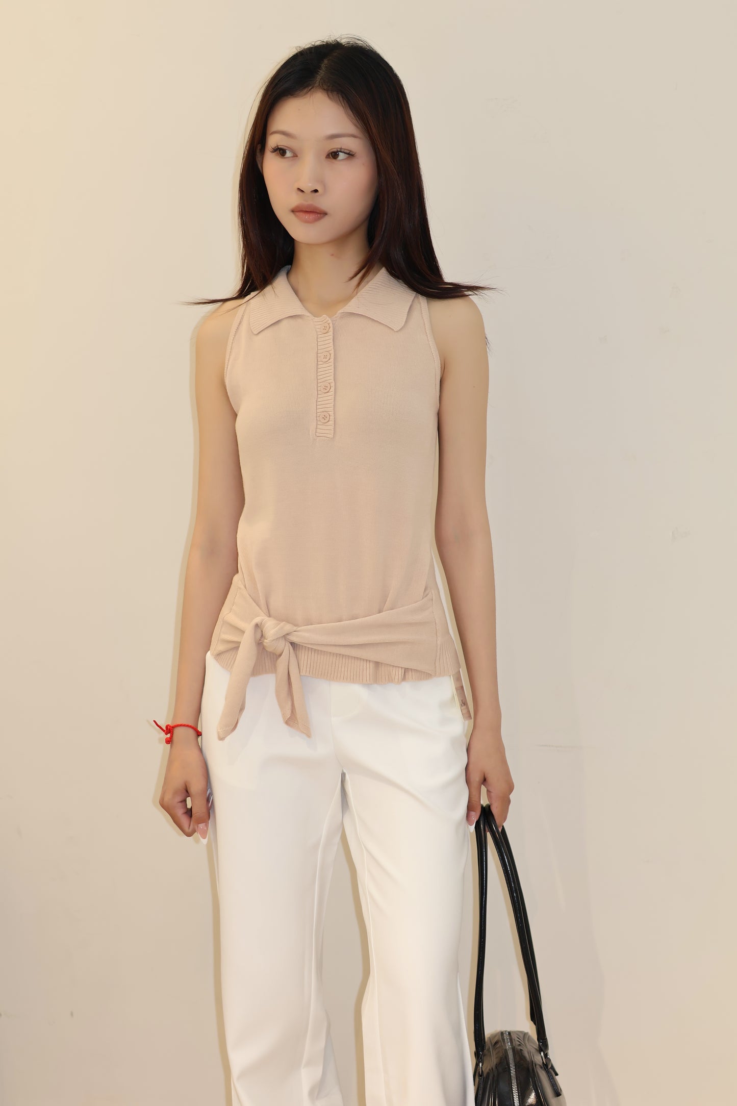 Knitted Polo Front Tied Design