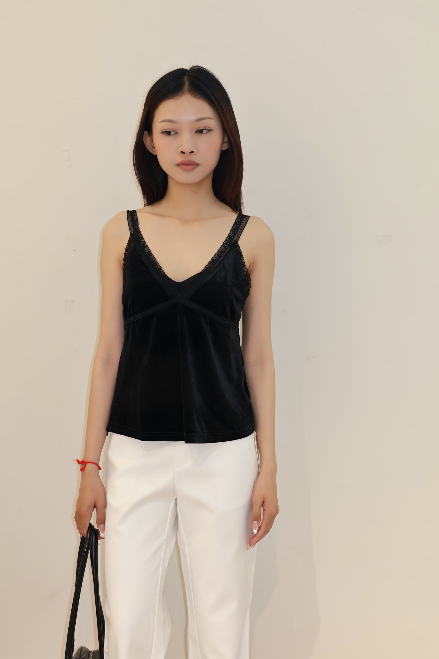 Velvet lace tank top