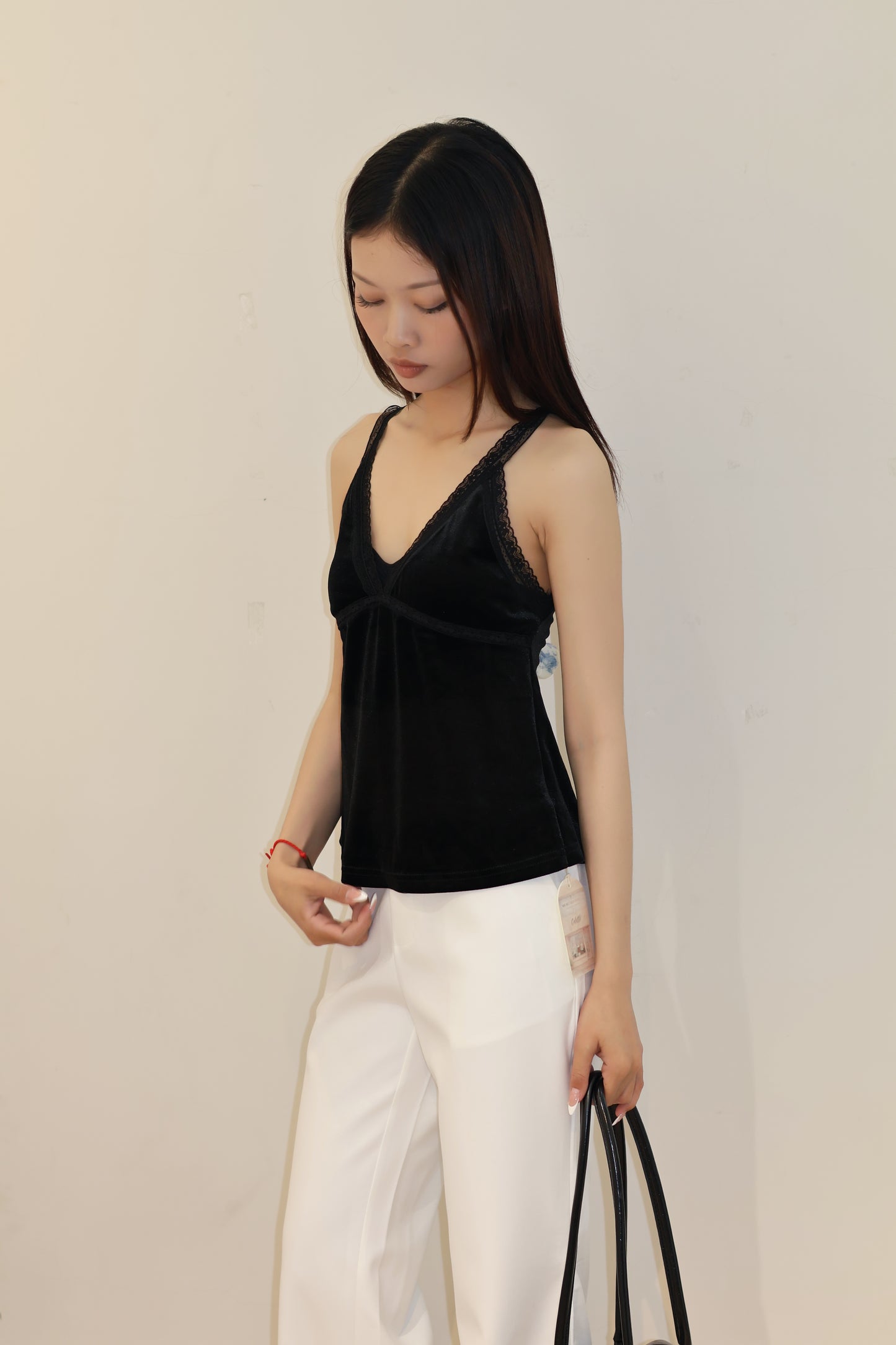 Velvet lace tank top