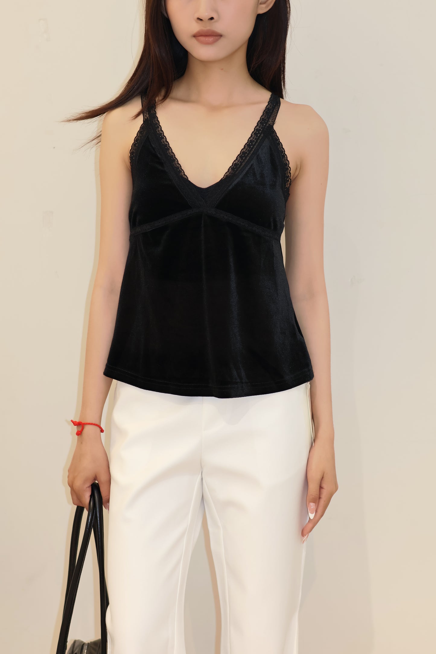 Velvet lace tank top