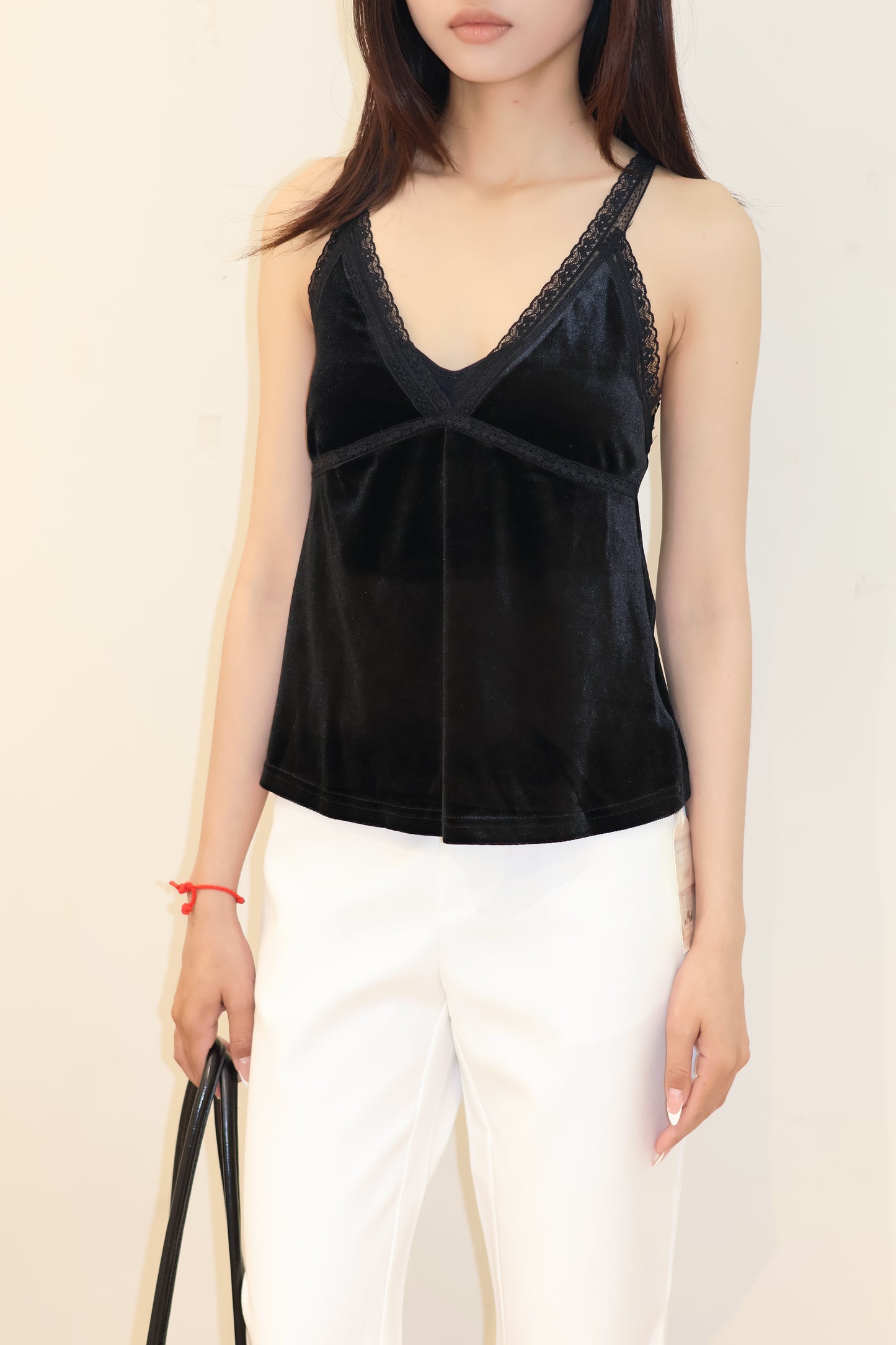 Velvet lace tank top