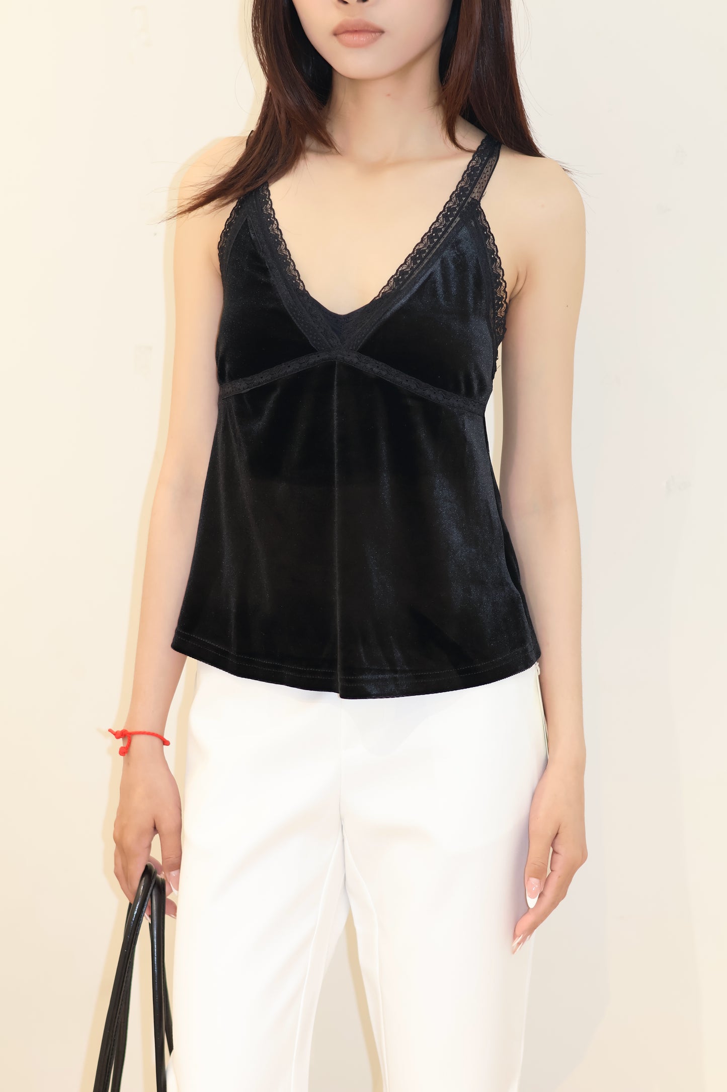 Velvet lace tank top
