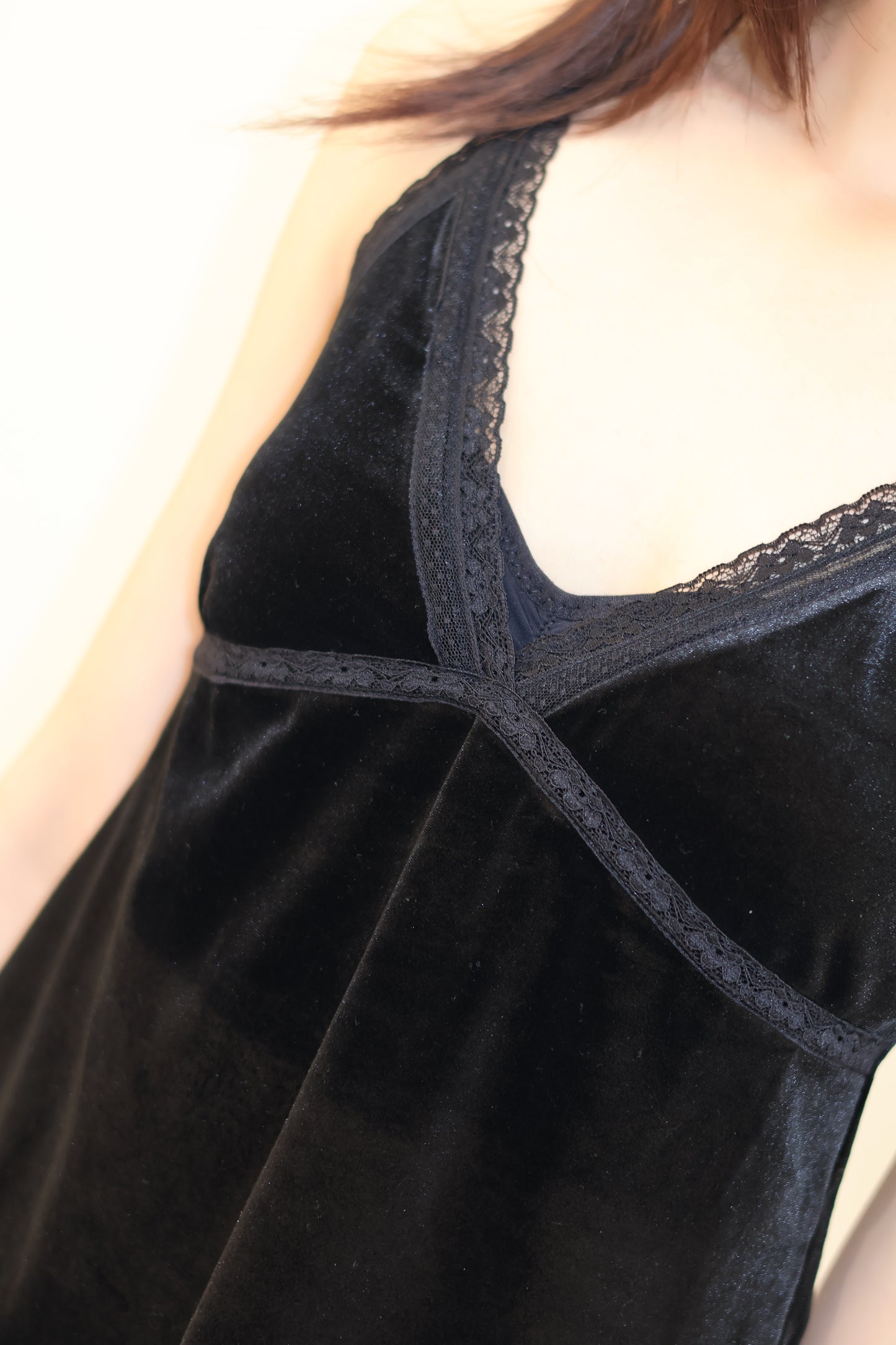 Velvet lace tank top