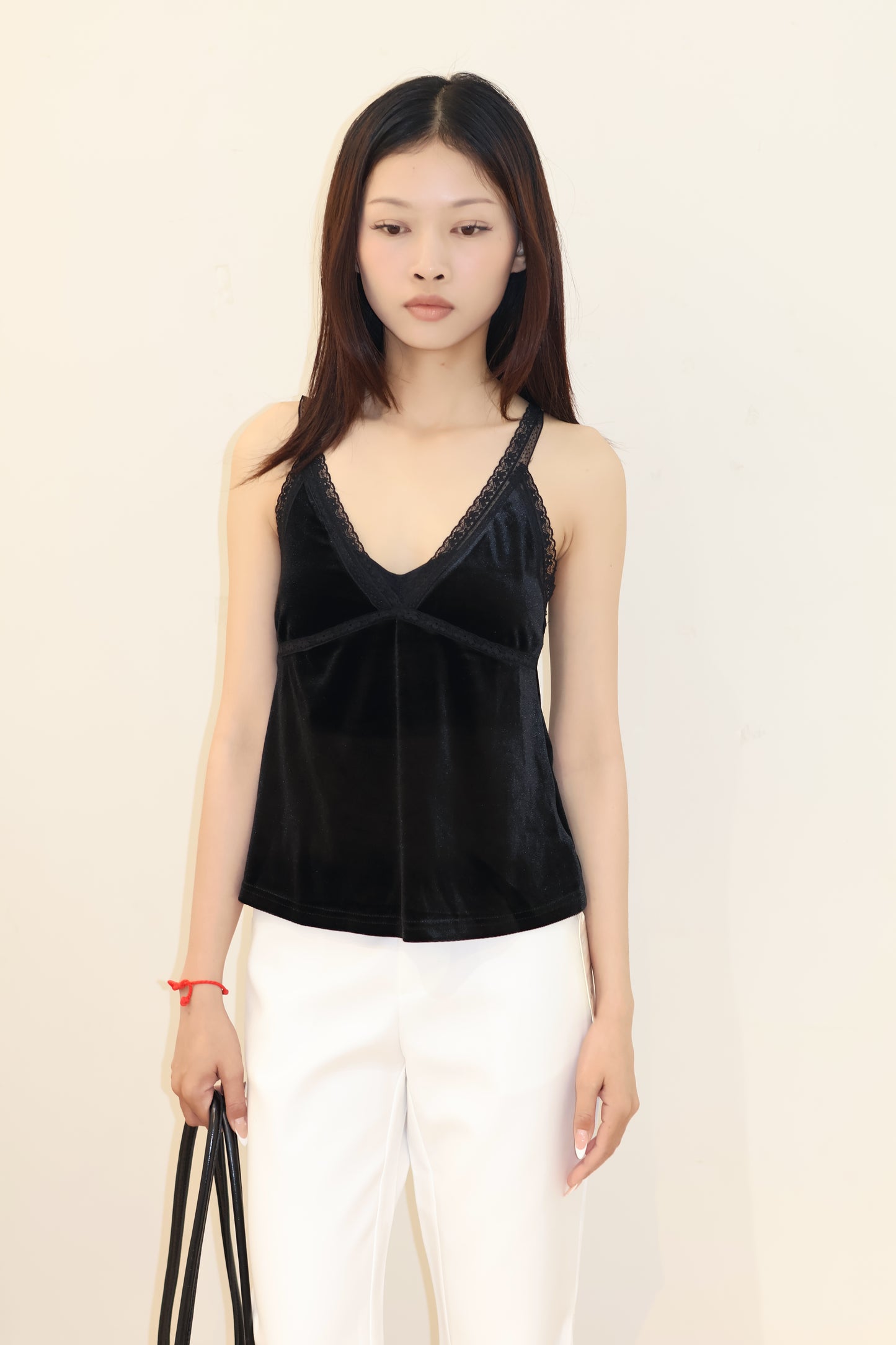 Velvet lace tank top