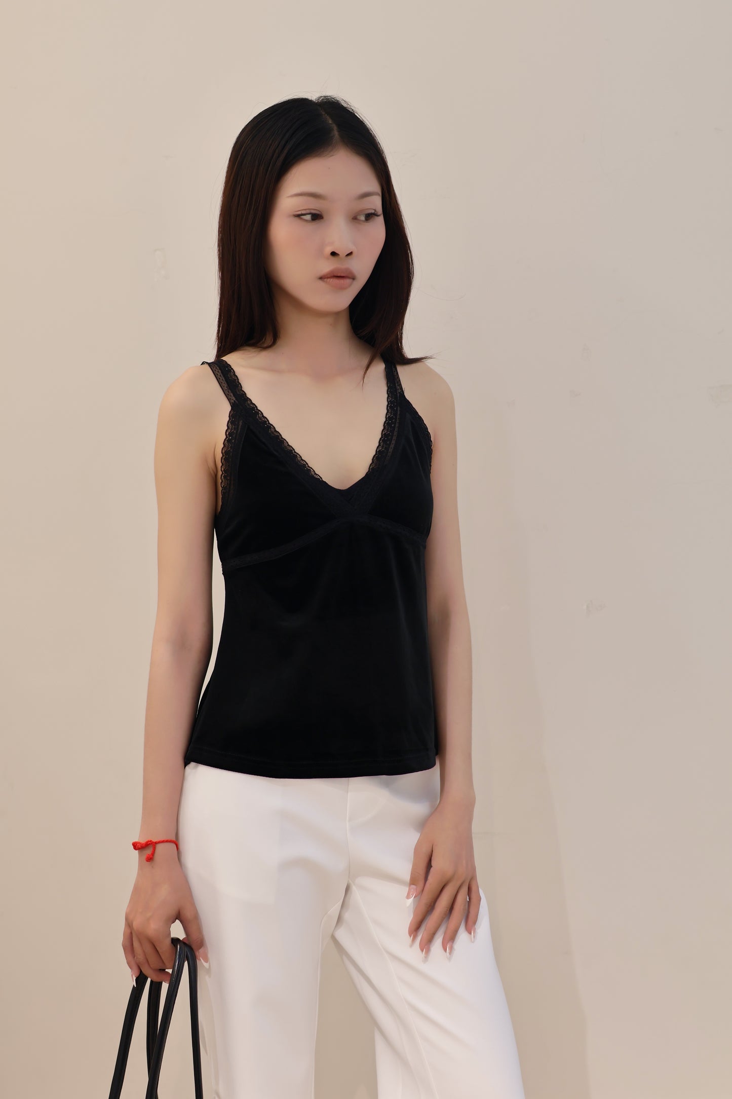 Velvet lace tank top