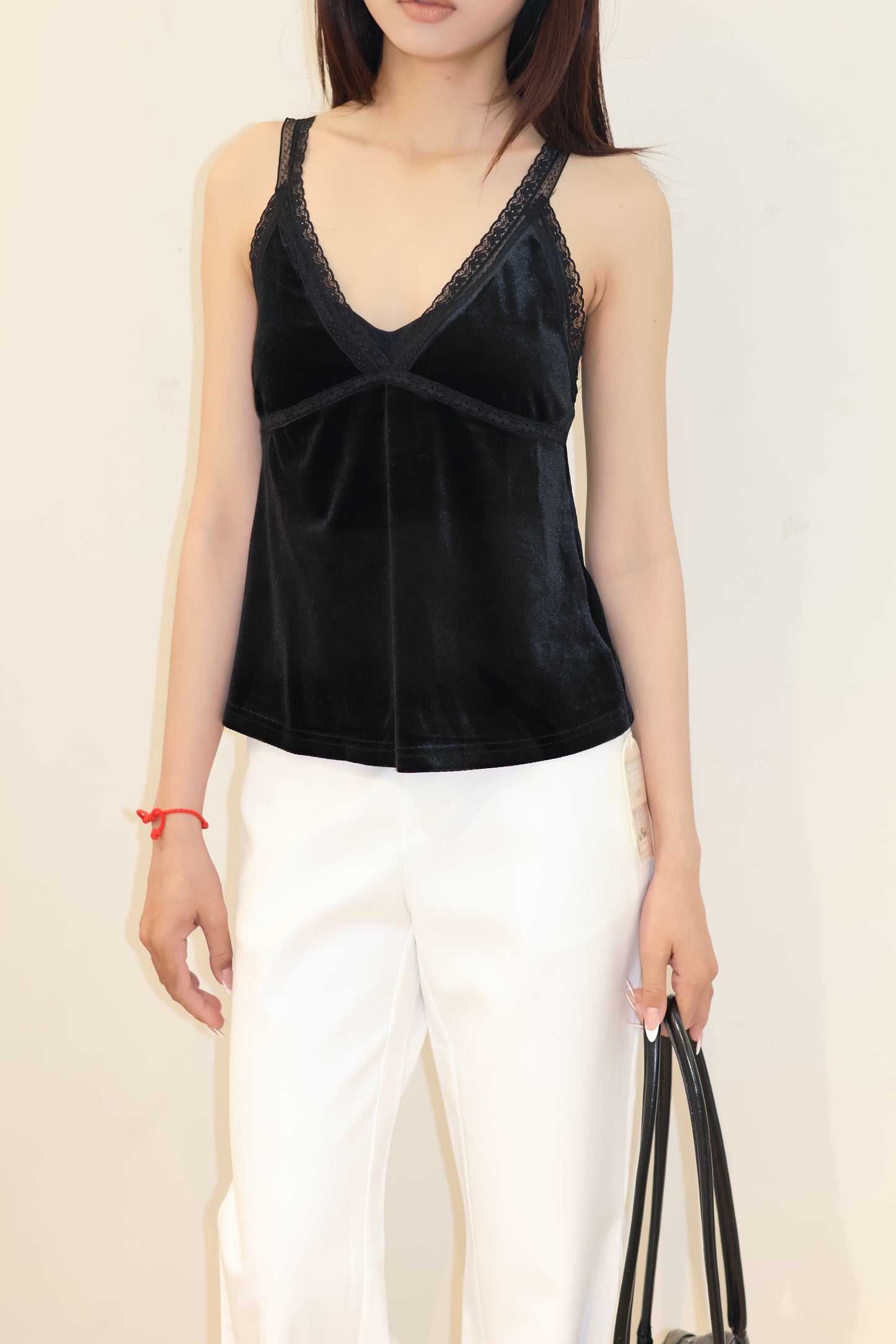 Velvet lace tank top