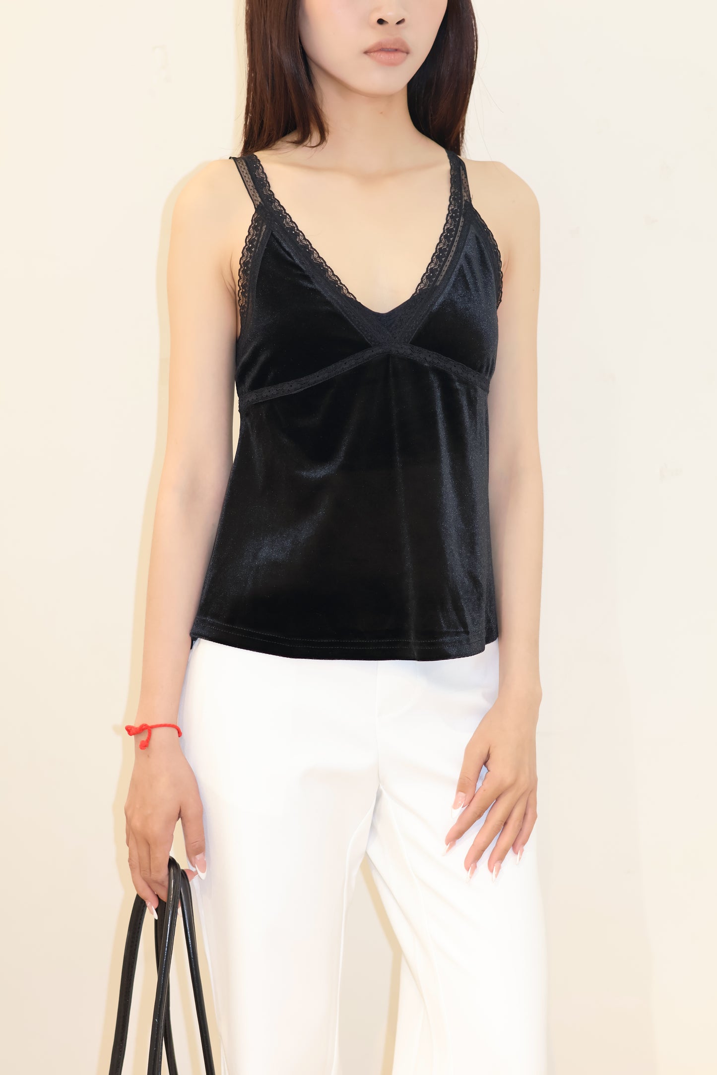 Velvet lace tank top