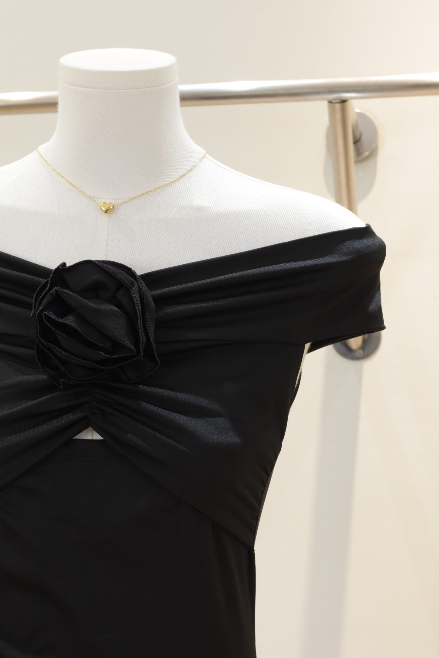 Black rose off shoulder top