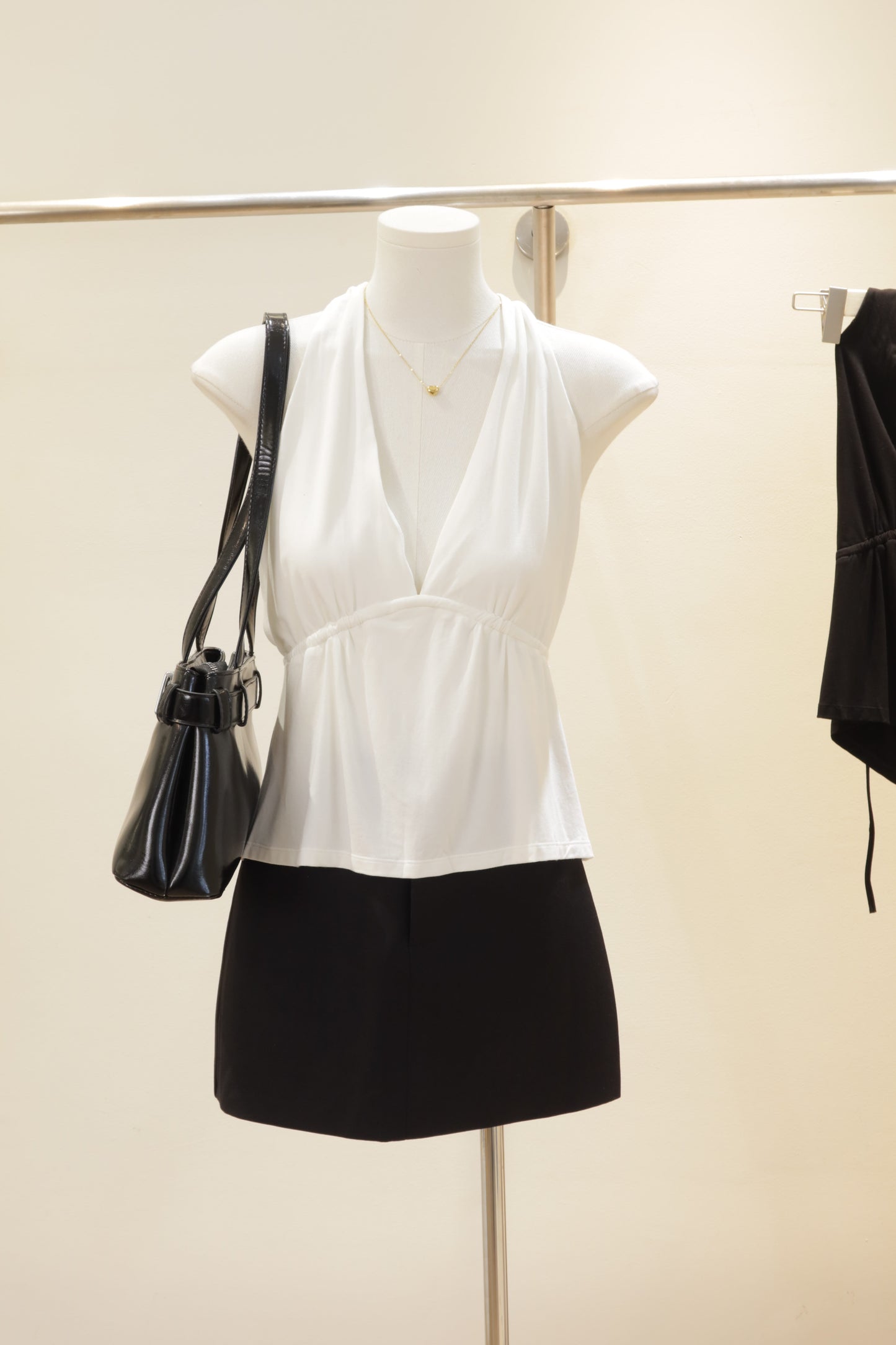 Halter low cut top