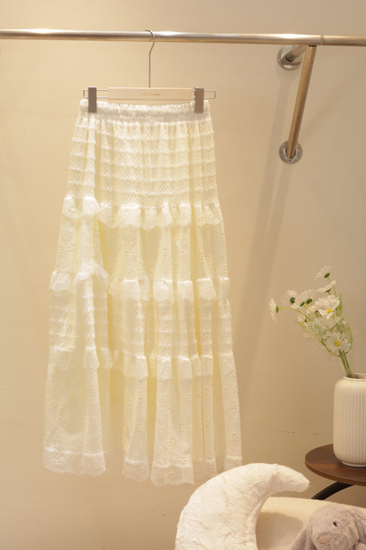 CREAM LONG SKIRT