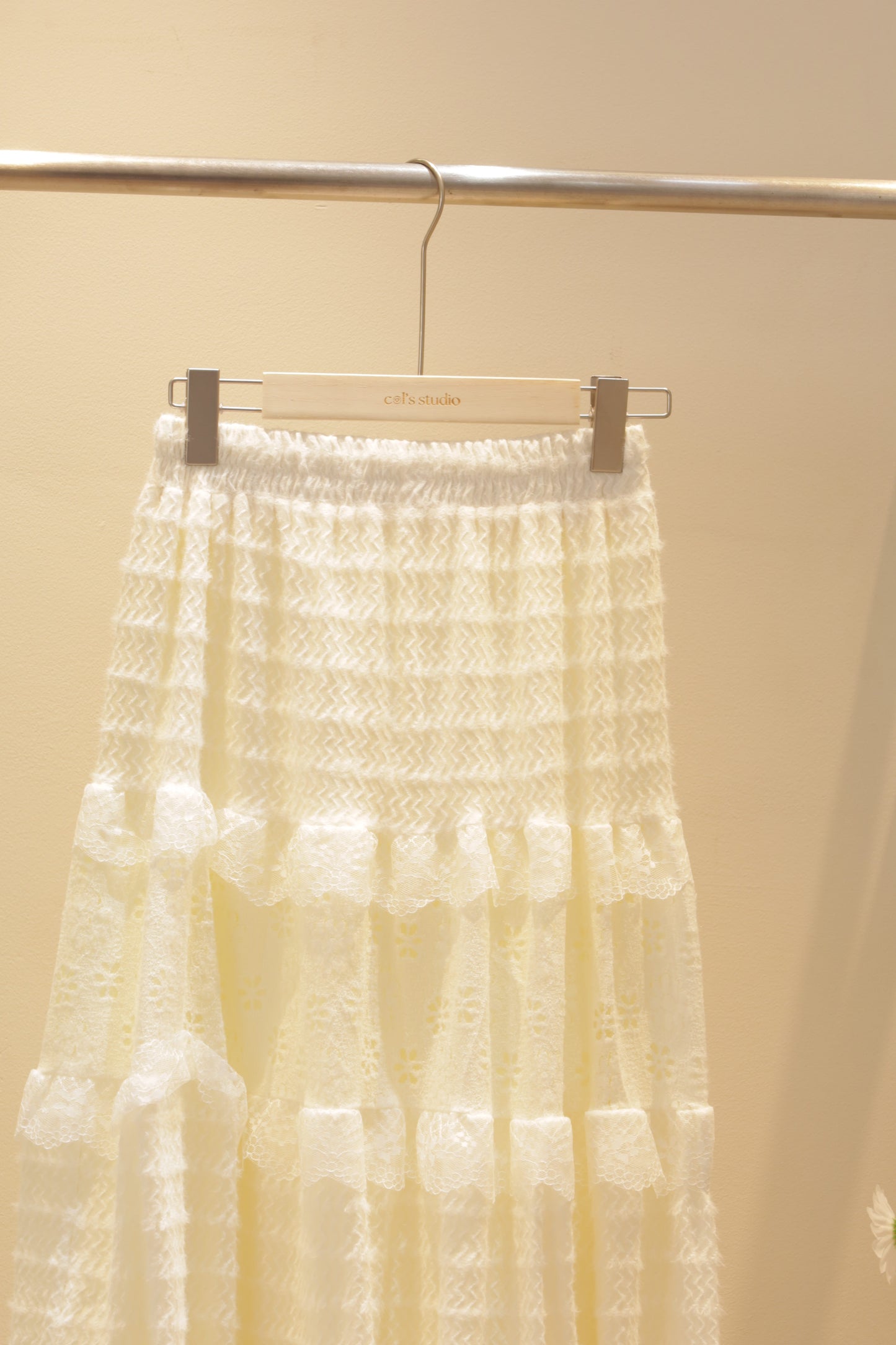 CREAM LONG SKIRT