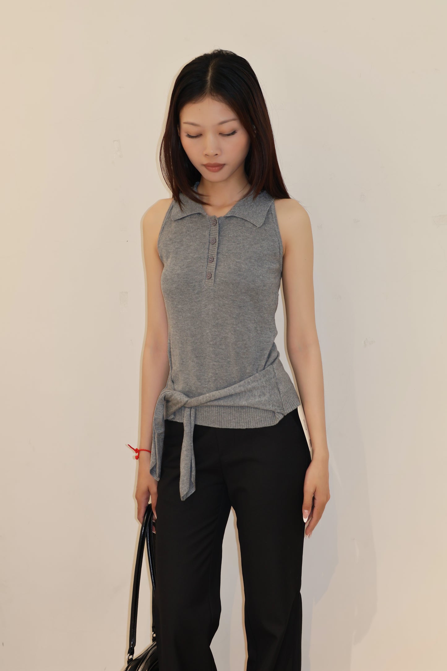 Knitted Polo Front Tied Design