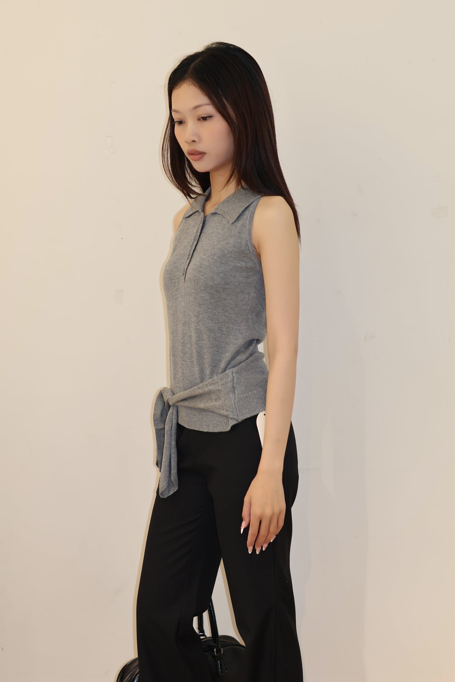 Knitted Polo Front Tied Design