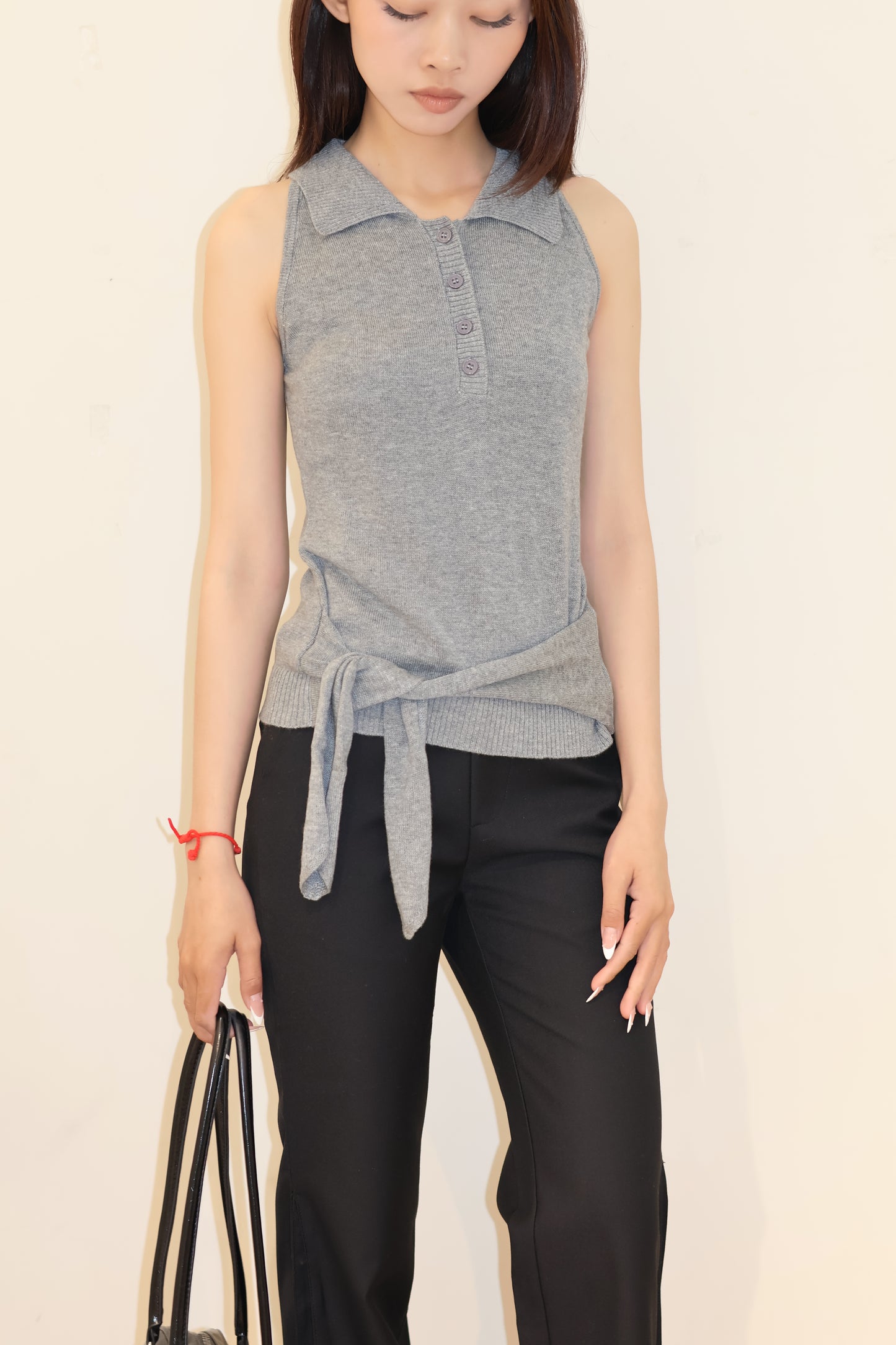 Knitted Polo Front Tied Design