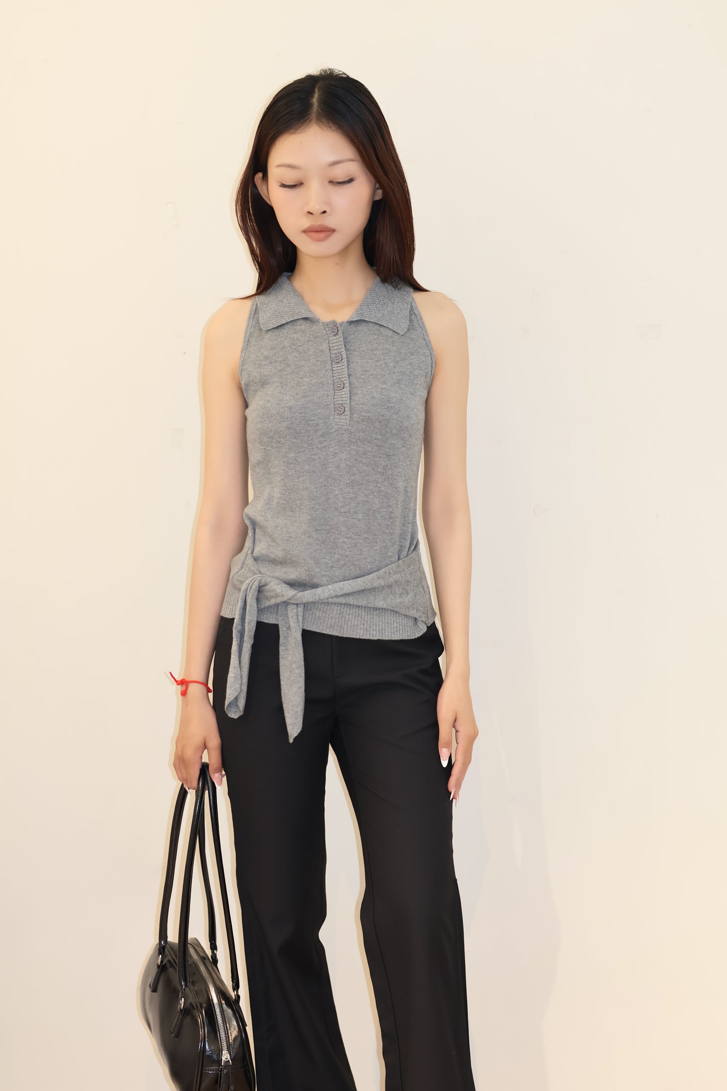 Knitted Polo Front Tied Design