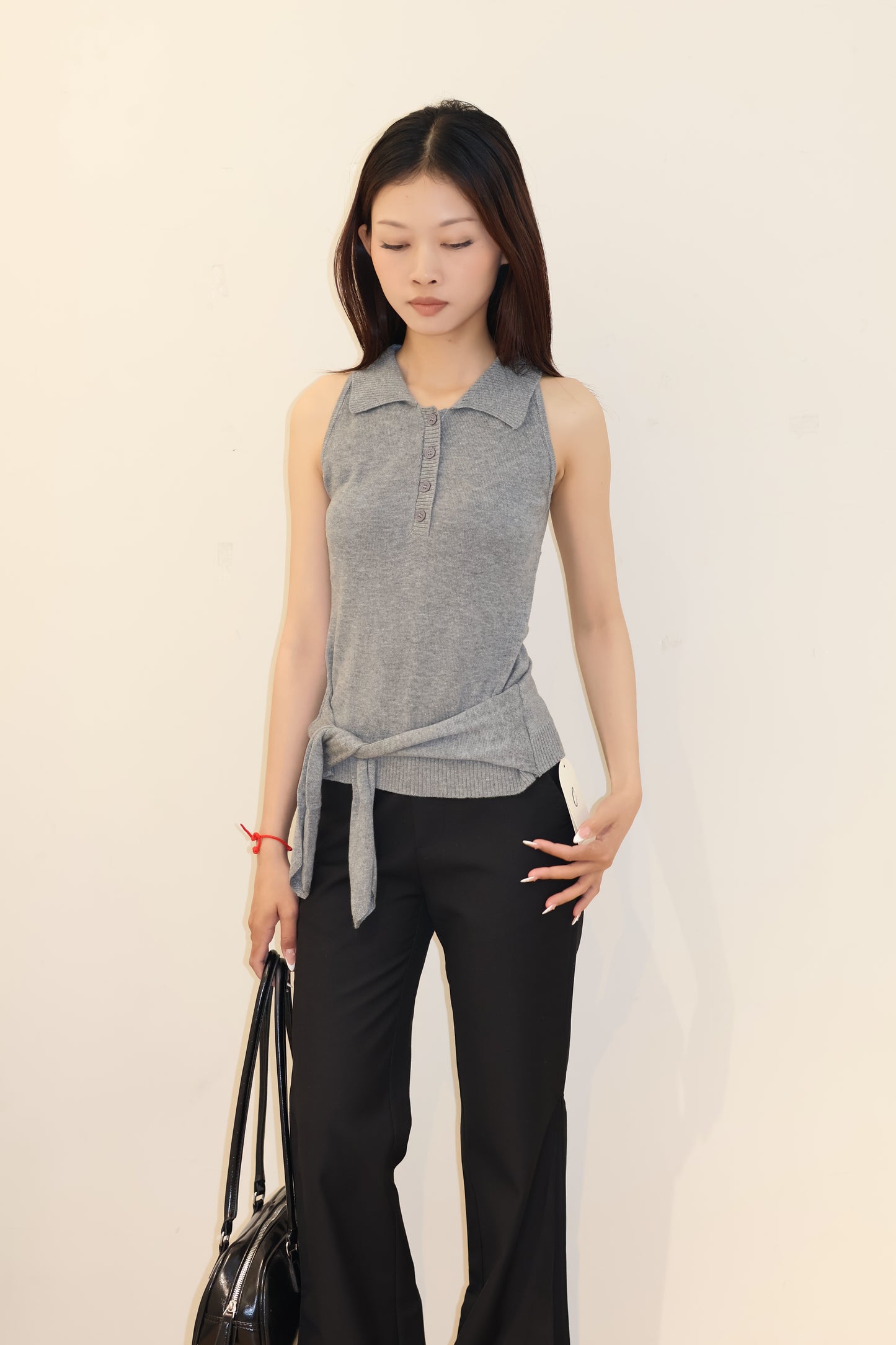 Knitted Polo Front Tied Design