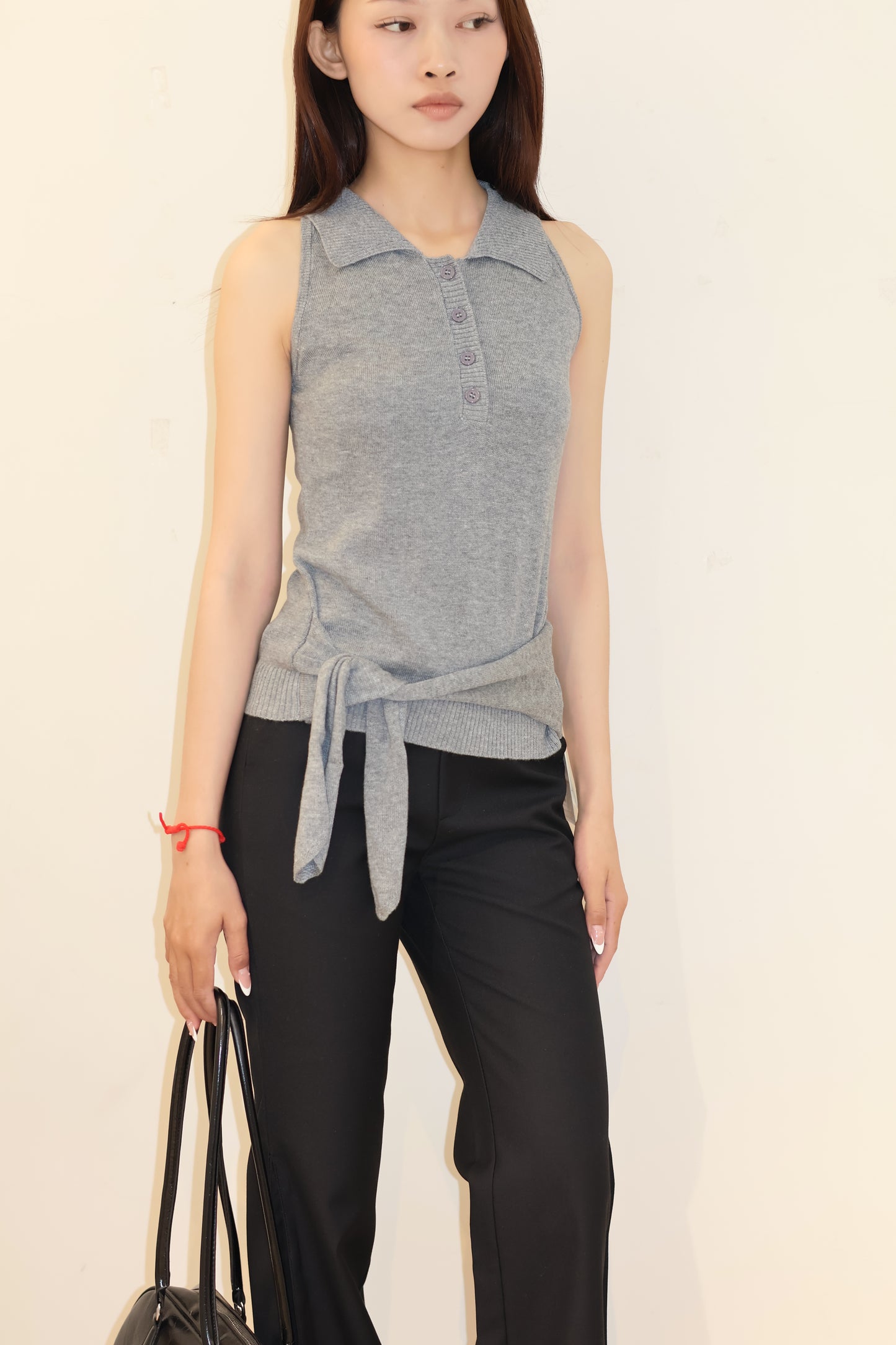 Knitted Polo Front Tied Design