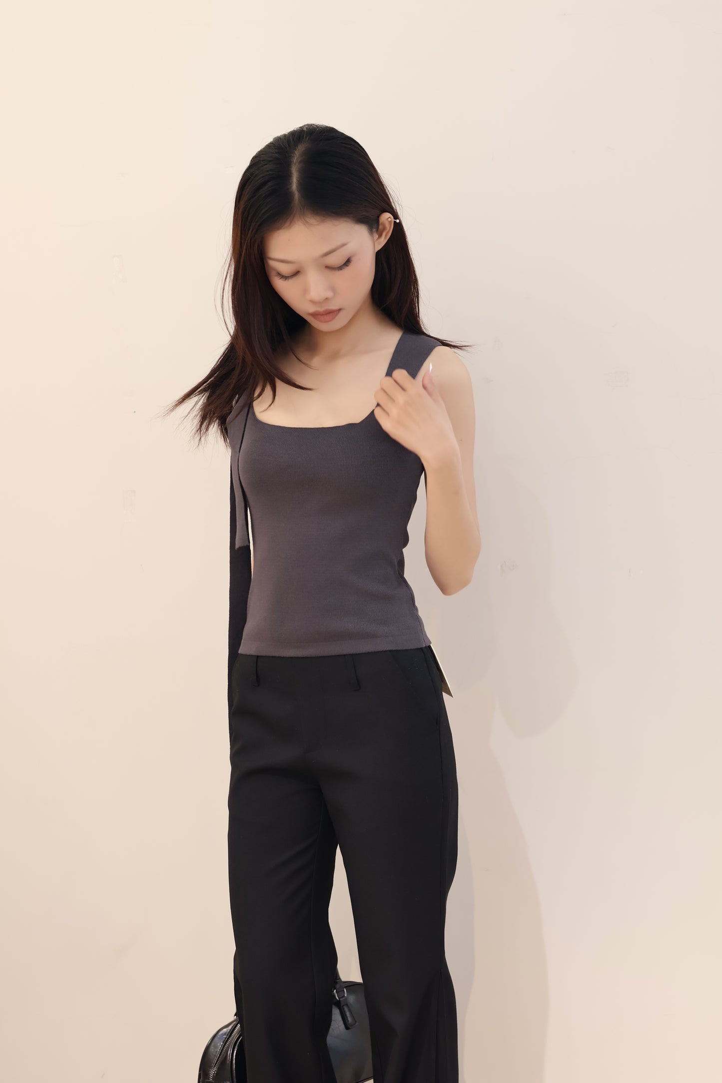 Knitted Square Neck Tank Top